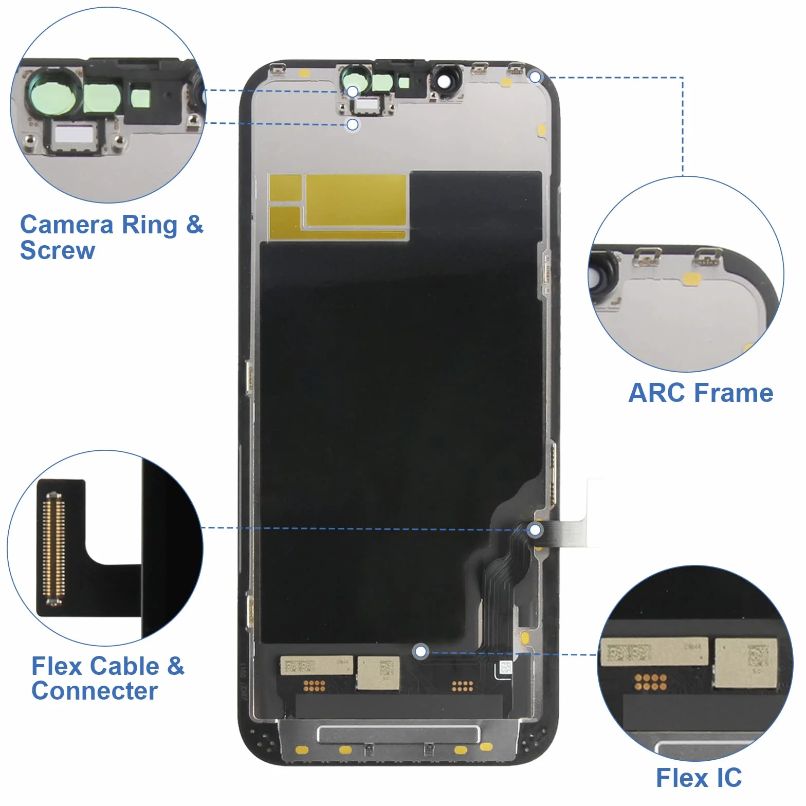 Dla iPhone 13 zamiennik ekranu dla iPhone 13 ekran LCD zamiennik A2633 wyświetlacz LCD A2482 dotykowy digitizer montaż A2631 A2634 A2635 (Incell nie oryginalny)