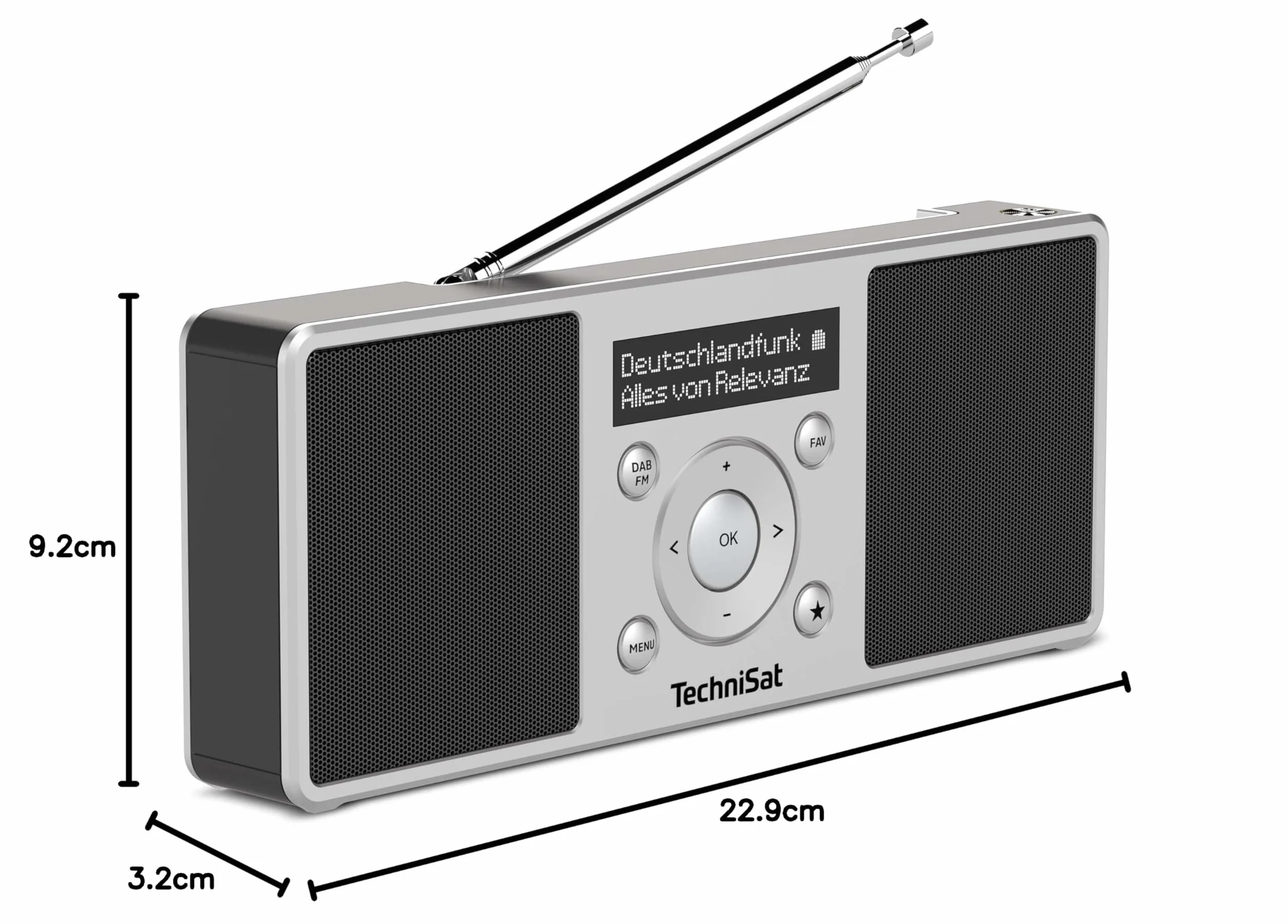 TechniSat DIGITRADIO 1 S przenośne radio DAB+ FM z akumulatorem 2 W RMS srebrno-czarny
