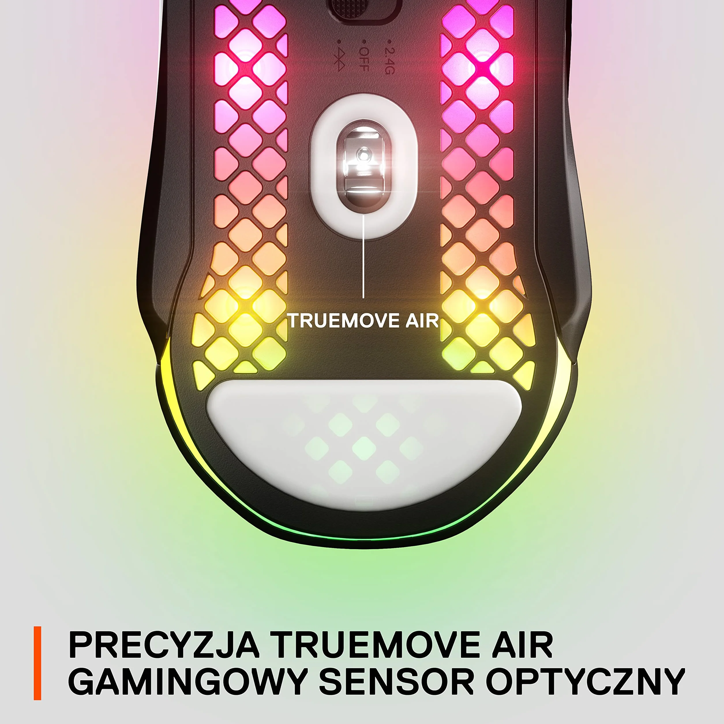 SteelSeries Aerox 5 Wireless Mysz do gier RGB Ultralekka Wodoodporna 9 przycisków Bluetooth 2,4 GHz Sensor TrueMove Air 18K DPI