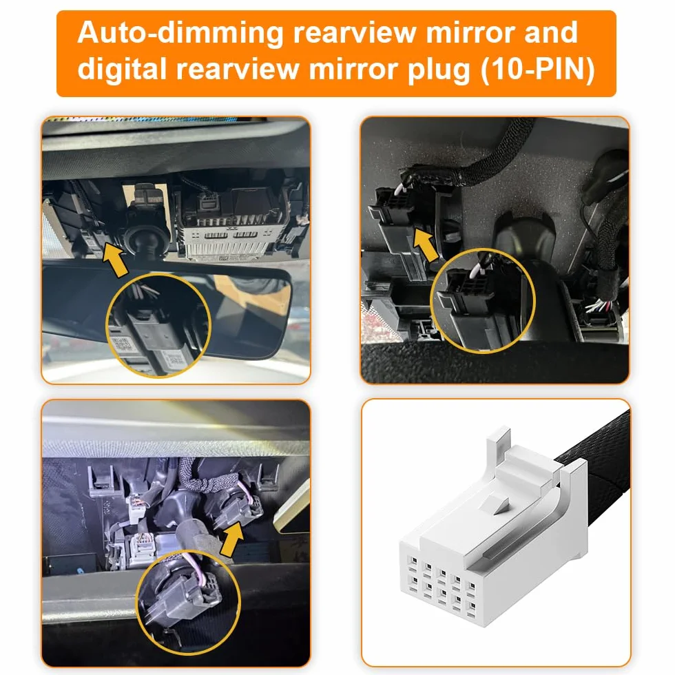 Adapter zasilania 10-Pin LED USB Toyota Lexus lusterko wsteczne 5V 12V
