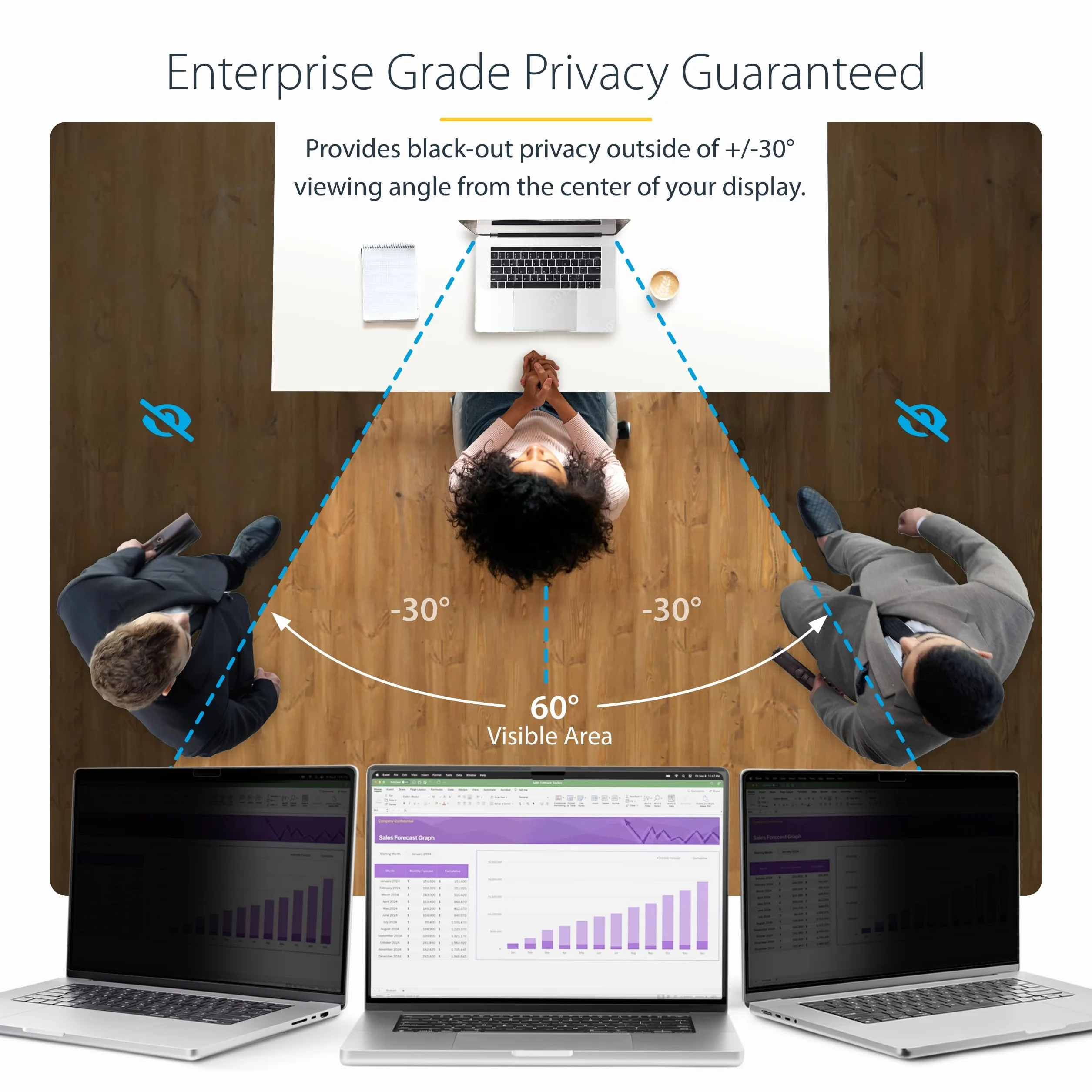 StarTech.com Filtr prywatności do MacBooka Pro 21/23 16", wymienny i odwracalny filtr antyrefleksyjny, magnetyczny ochraniacz ekranu z 51% redukcją niebieskiego światła
