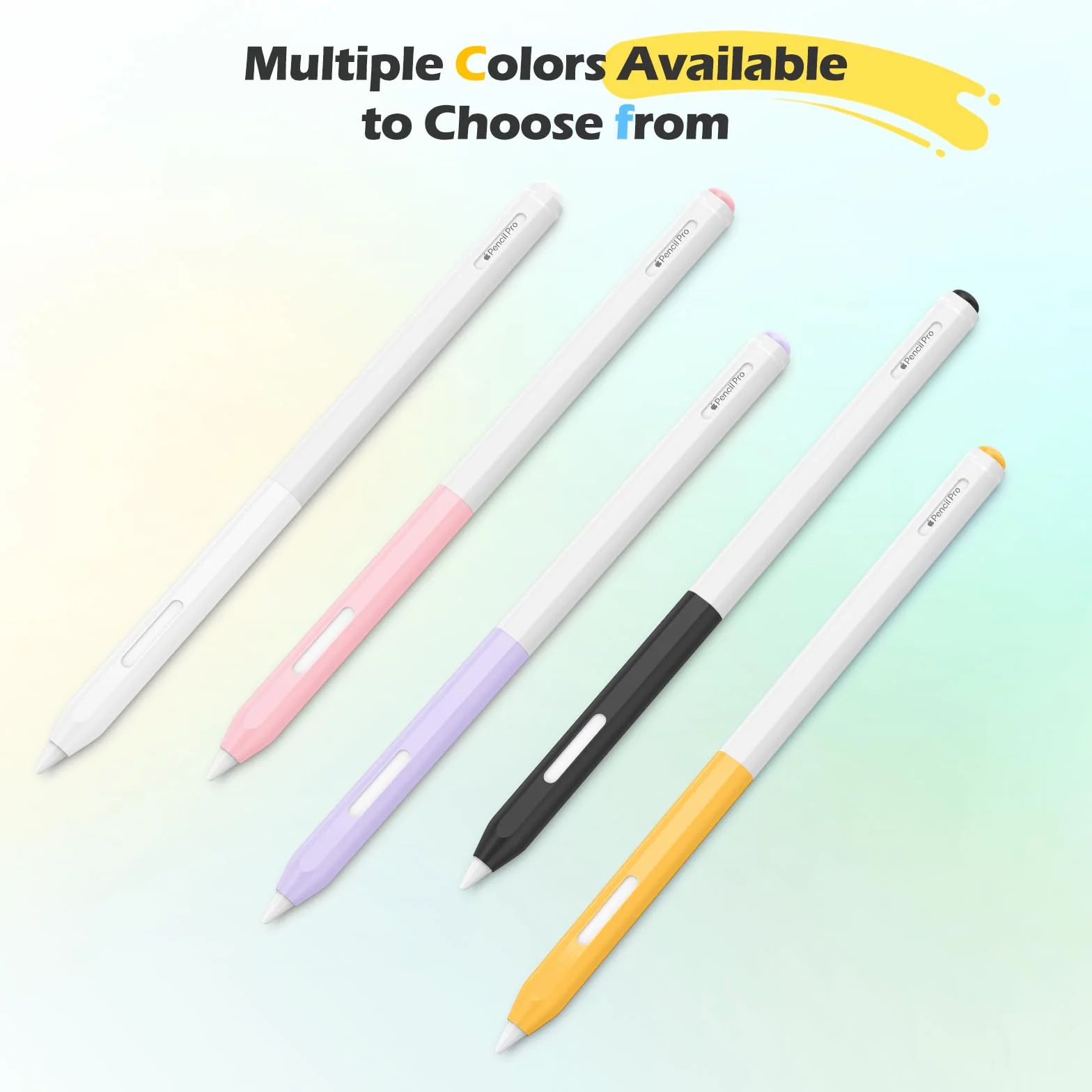 MoKo for Apple Pencil Pro Case, Apple Pencil 2nd Generation Silicone Case, Crystal Clear Case Holder Protective Cover Sleeve Compatible with iPad Pencil Pro and 2nd Generation Only, Crescent White