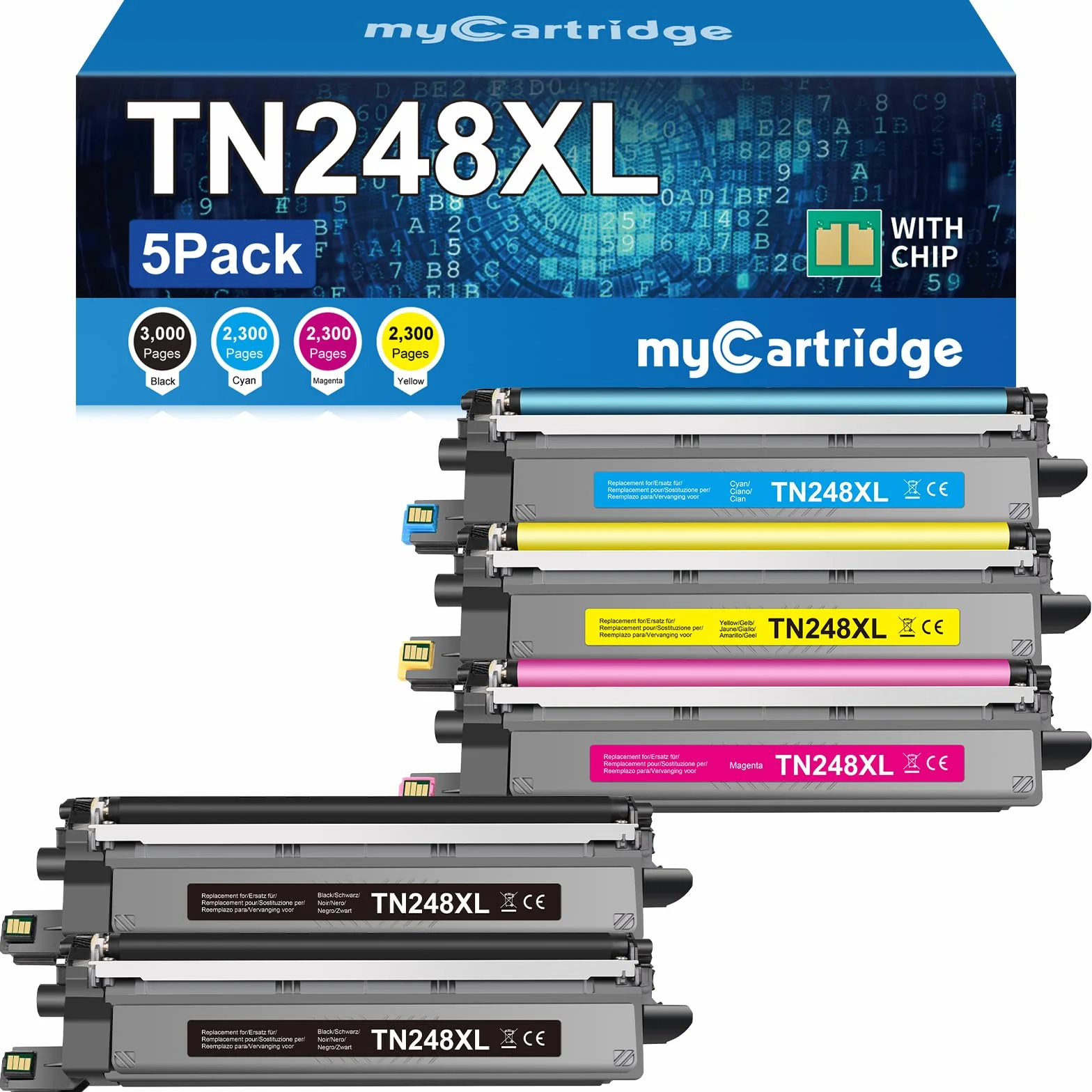 MYCARTRIDGE TN248XL kompatybilny z Brother TN-248XL 5-pak do MFC-L3760CDW