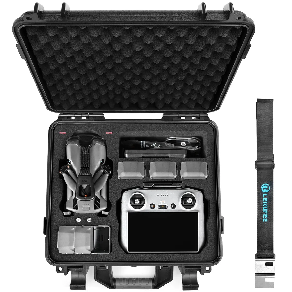 LEKUFEE Wodoodporna Walizka z Twardą Powłoką kompatybilna z Drona DJI Mini 5 Pro/4 Pro/Mini 3,DJI RC 2/RC/ N2/N1 Zdalnego Sterowania i Akcesoriów (tylko walizka)