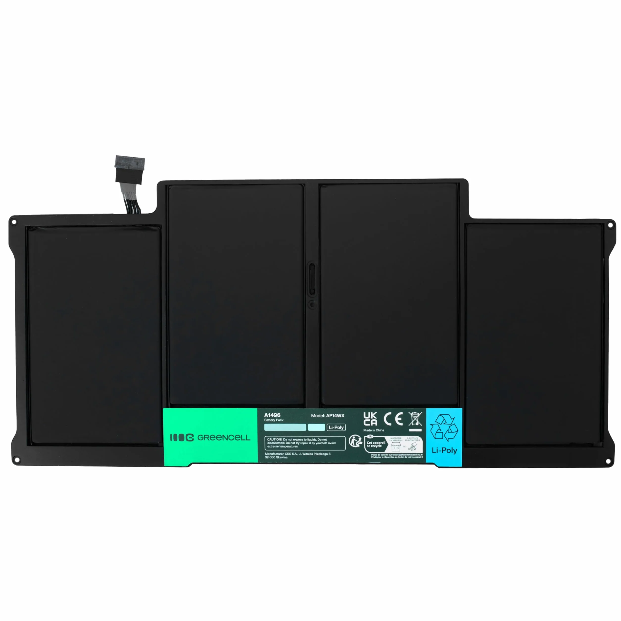 Green Cell A1496 A1405 A1377 akumulator do Apple MacBook Air 13 A1369 A1466 (2010, 2011, 2012, 2013, 2014, 2015, 2017) laptop (7200 mAh, 7,6 V, kolor czarny)