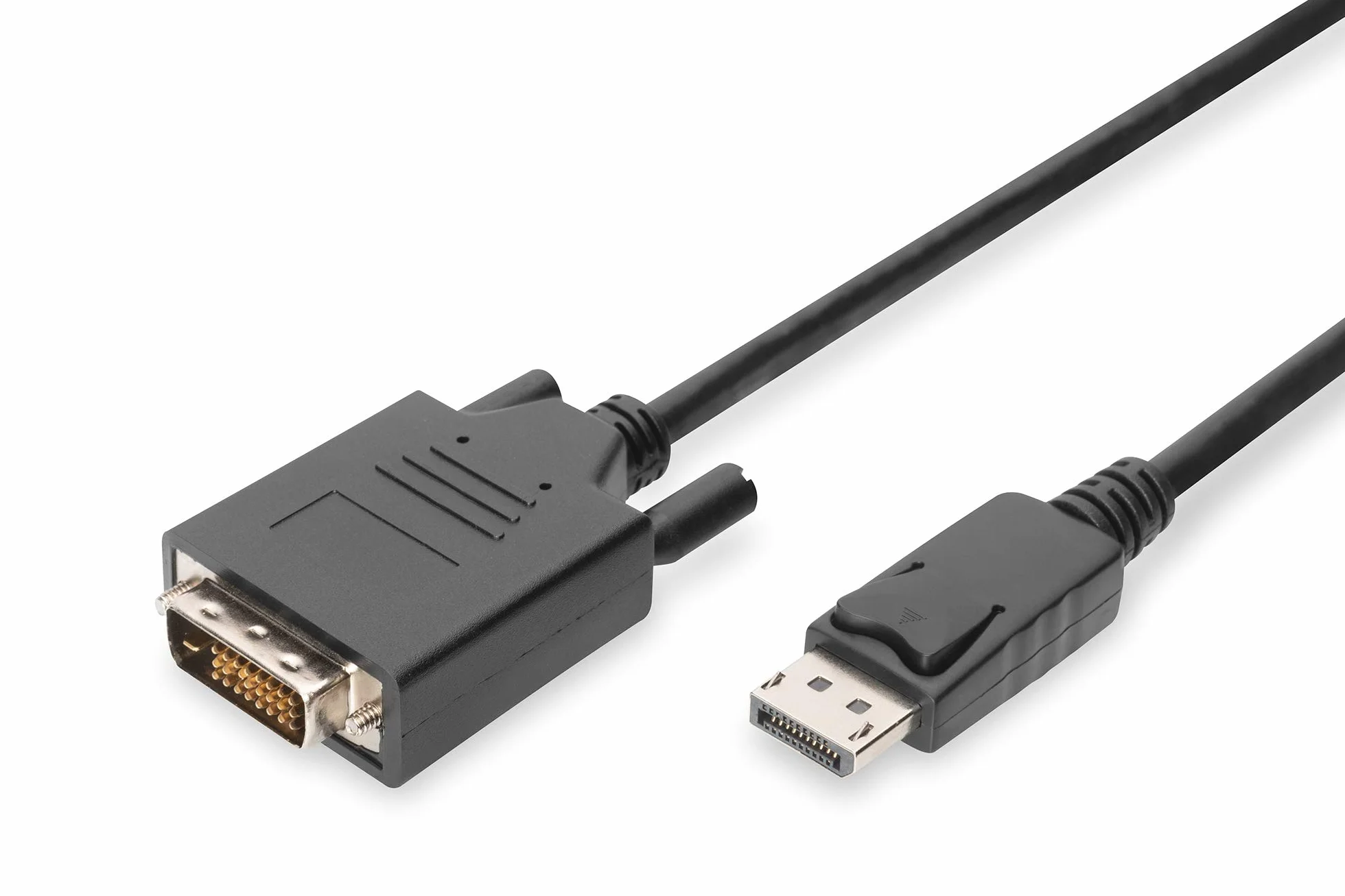 DIGITUS Kabel adaptera DisplayPort – DP – DVI (24+1) – Full HD 1080p/60 Hz – Displayport 1.1a – 1m – z blokadą – odpowiedni do monitorów, kart graficznych – Polybag – czarny