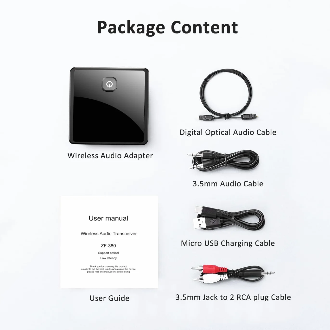 Odbiornik nadawczy Isobel Bluetooth 5.0 (optyczny, 3.5mm AUX, RCA), Niska latencja bezprzewodowy adapter audio Bluetooth AUX Adapter do telewizora PC Samochód/głośniki domowe Stereo System, Dual Link