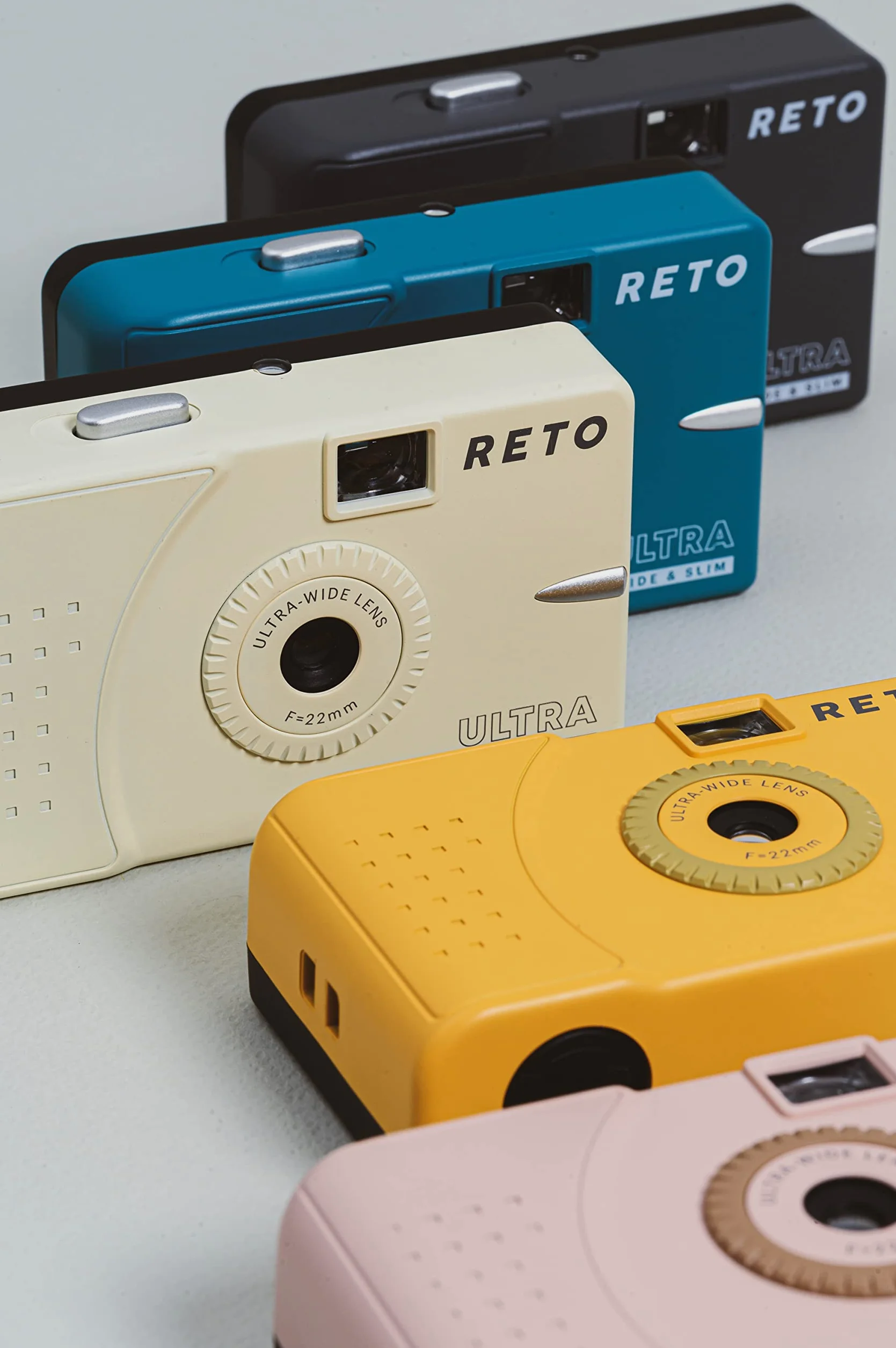 RETO Ultra Wide i Slim 35 mm kamera filmowa wielokrotnego użytku obiektyw szerokokątny 22 mm błotnistożółty