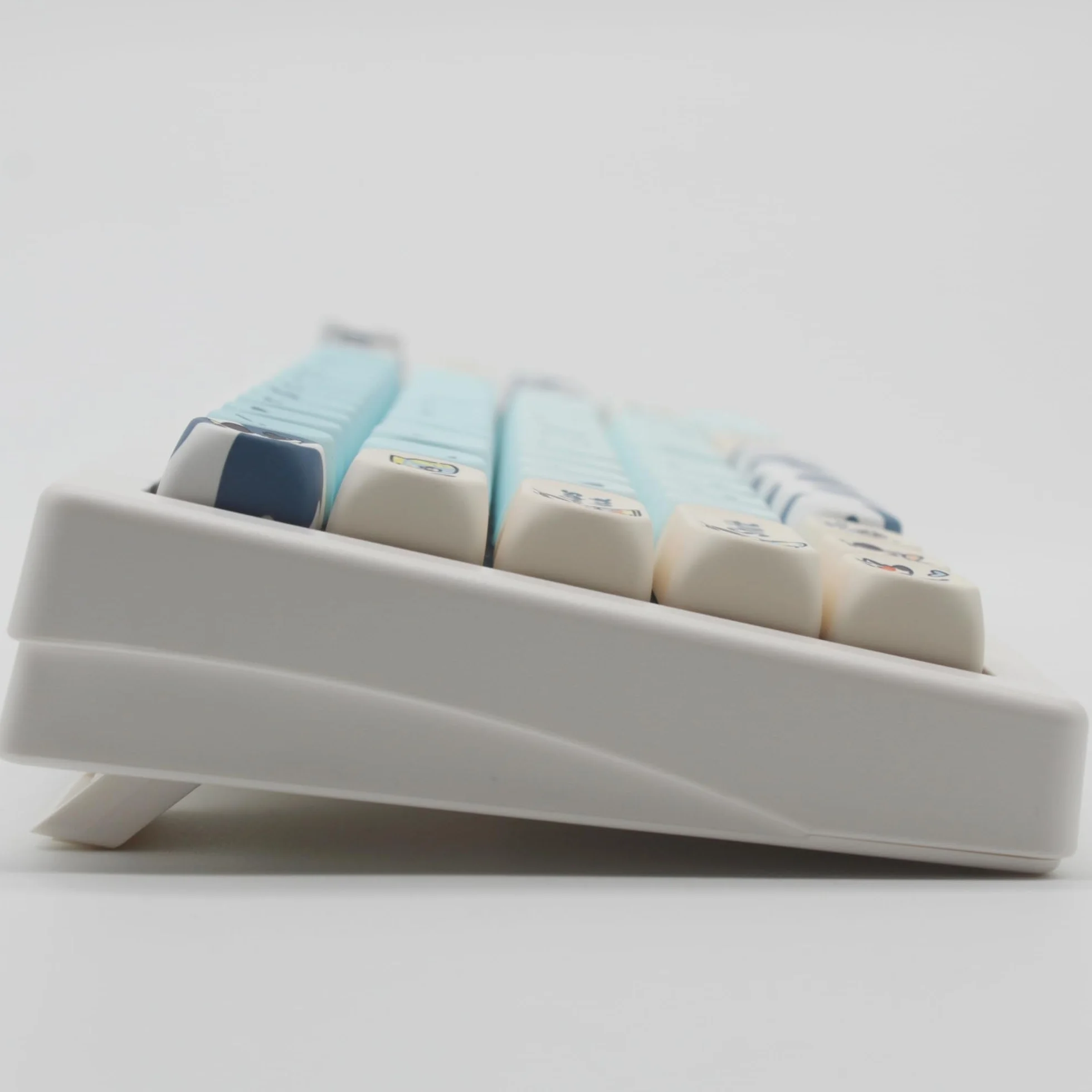 MOA Shape Keycaps - Cute Cow Custom 142 klawisze PBT kolorowy zestaw do klawiatur mechanicznych (niebieska krowa)