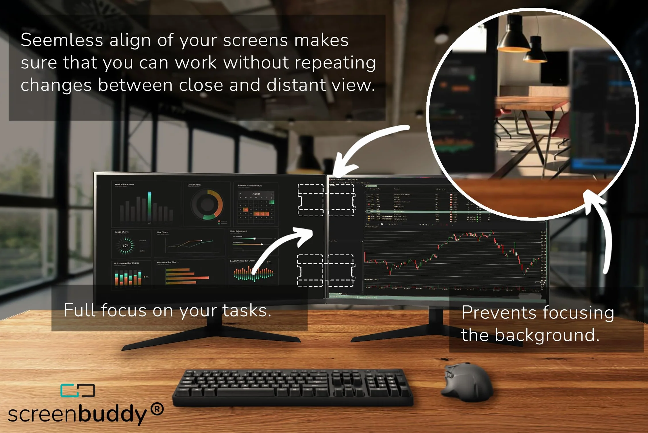 ConnectedView I Innowacyjne akcesoria PC I Magnetyczne połączenie monitora | Akcesoria do gier | Ergonomiczne akcesoria