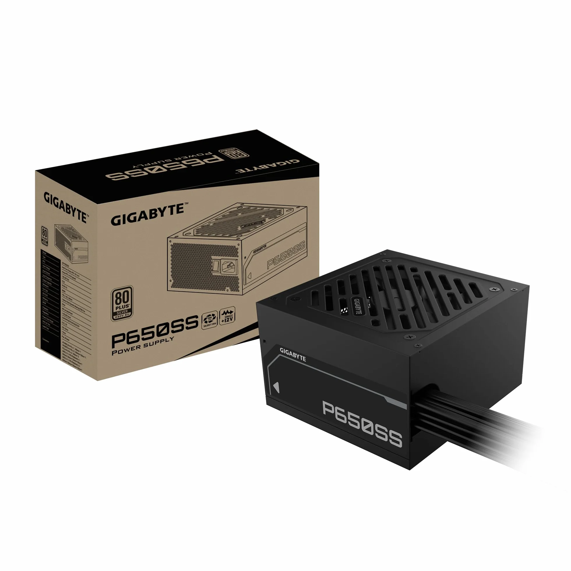 GIGABYTE P550SS Zasilacz PCIe 5.0 80 Plus Silver w pełni modułowy 120mm ATX 3.0 EU