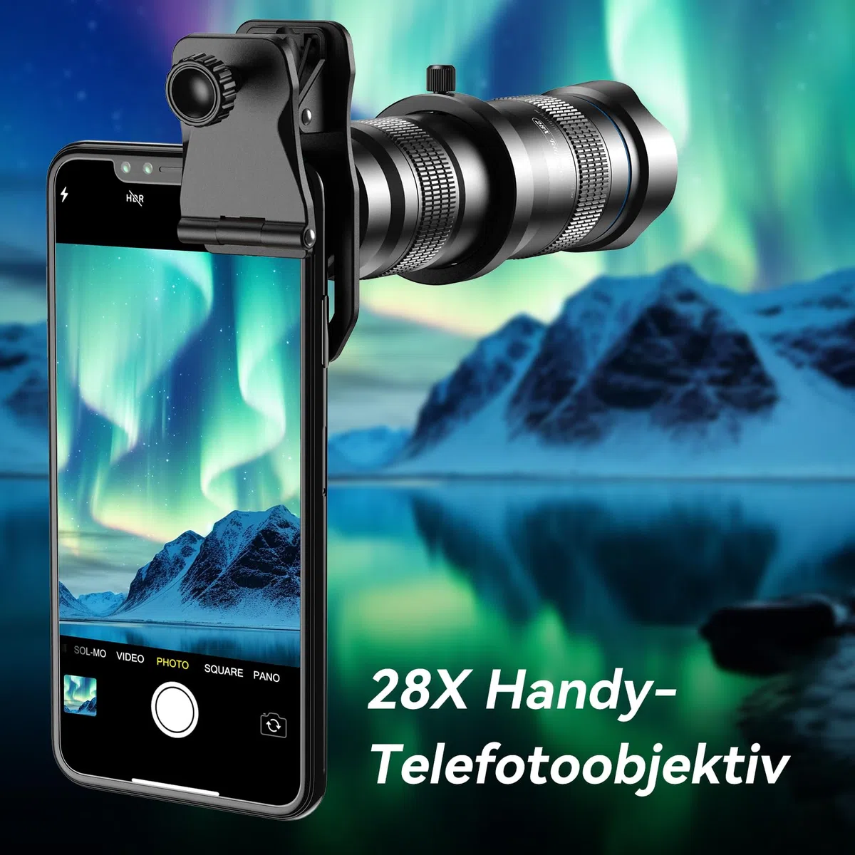 APEXEL Teleobiektyw HD do telefonu komórkowego 28X z wyzwalaczem do iPhone Samsung, Huawei, Xiaomi Android smartfona, monokularu