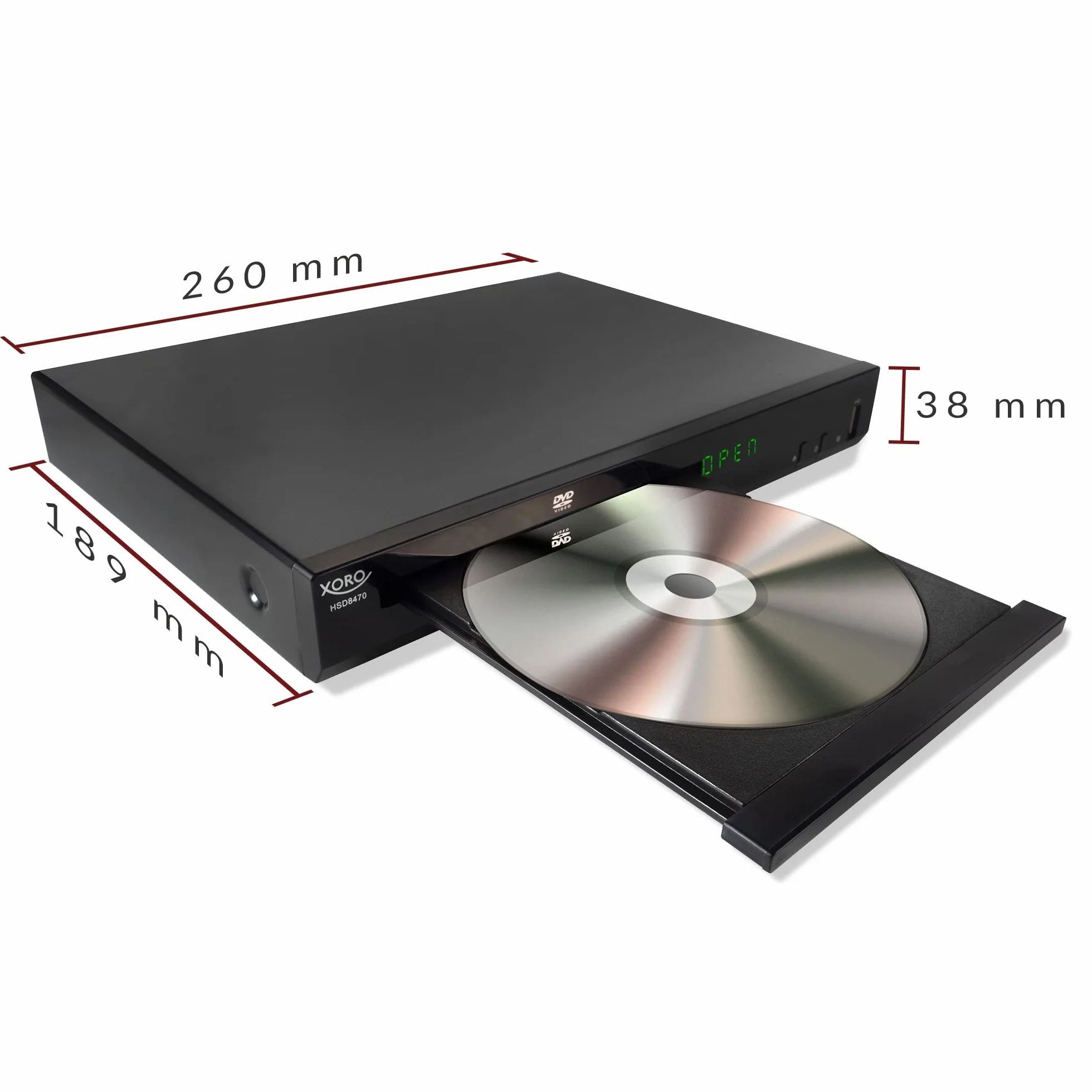 Xoro Hsd 8470 Hdmi Mpeg4 Odtwarzacz Dvd, Czarny