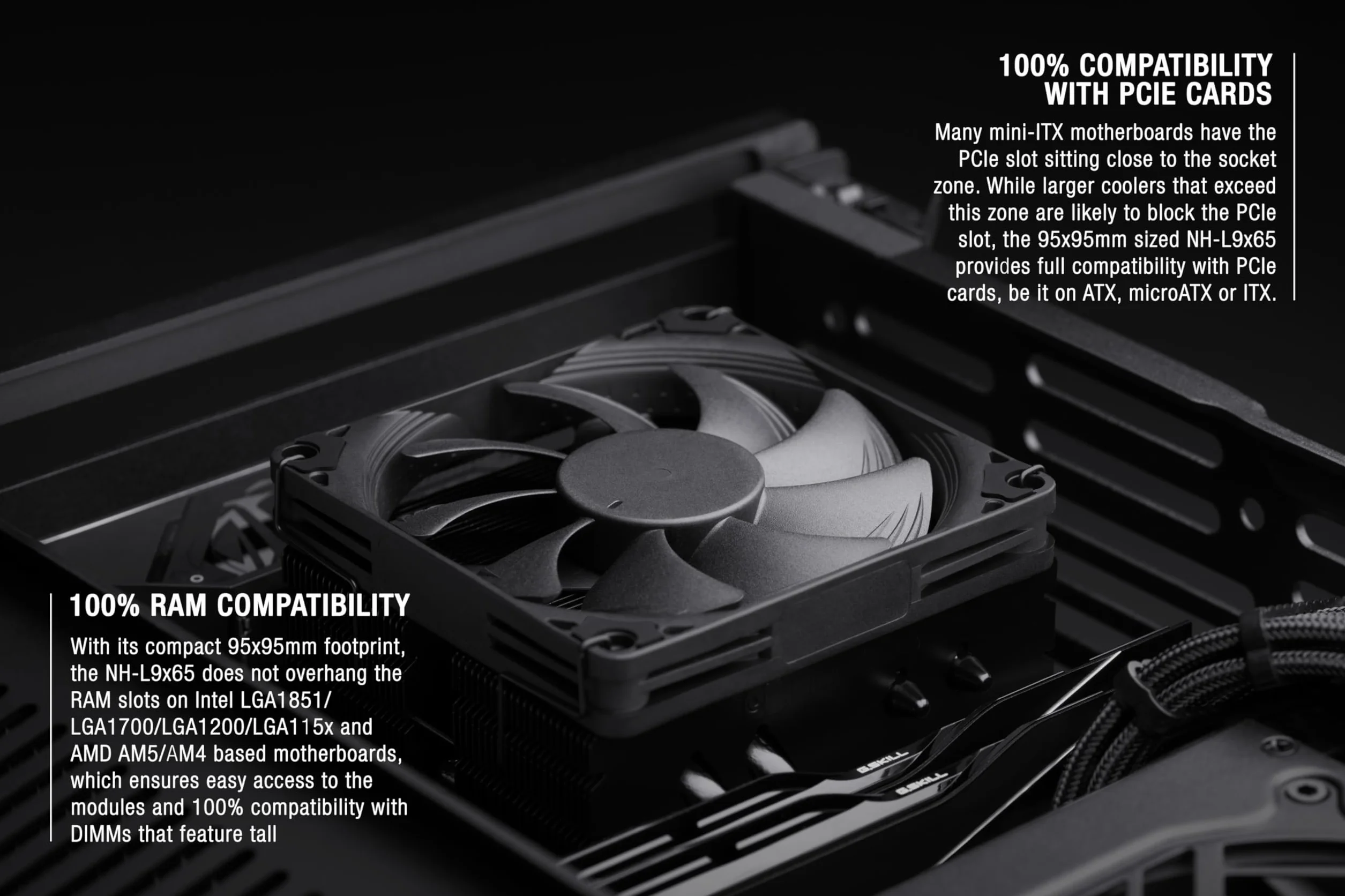 Noctua NH-L9x65 chromax.black Niskoprofilowy Cooler CPU 65 mm Czarny