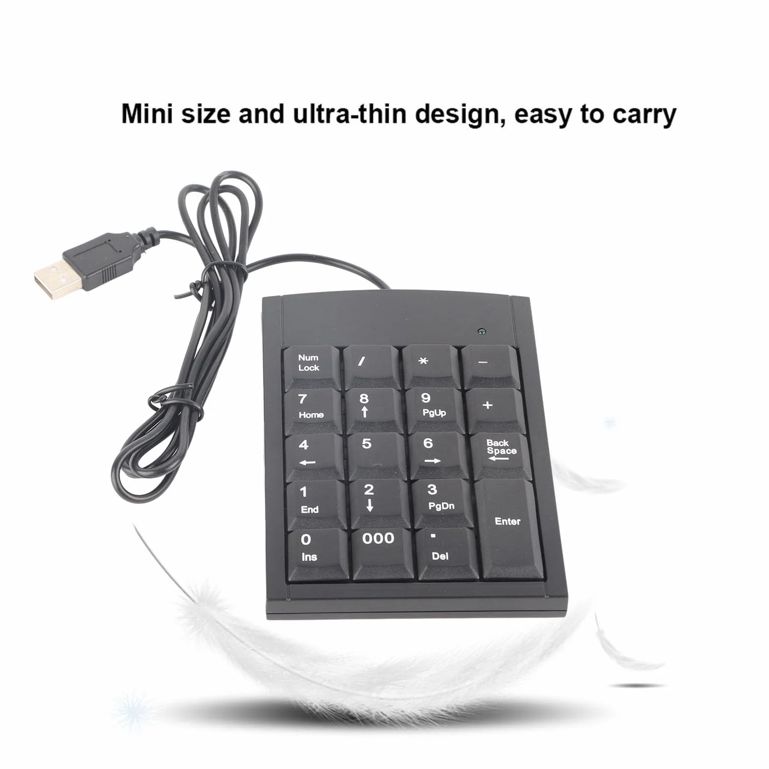 Klawiatura numeryczna USB, 19-przyciskowa mini klawiatura do kalkulatora biurkowego, laptopów, blok numeryczny dla księgowych