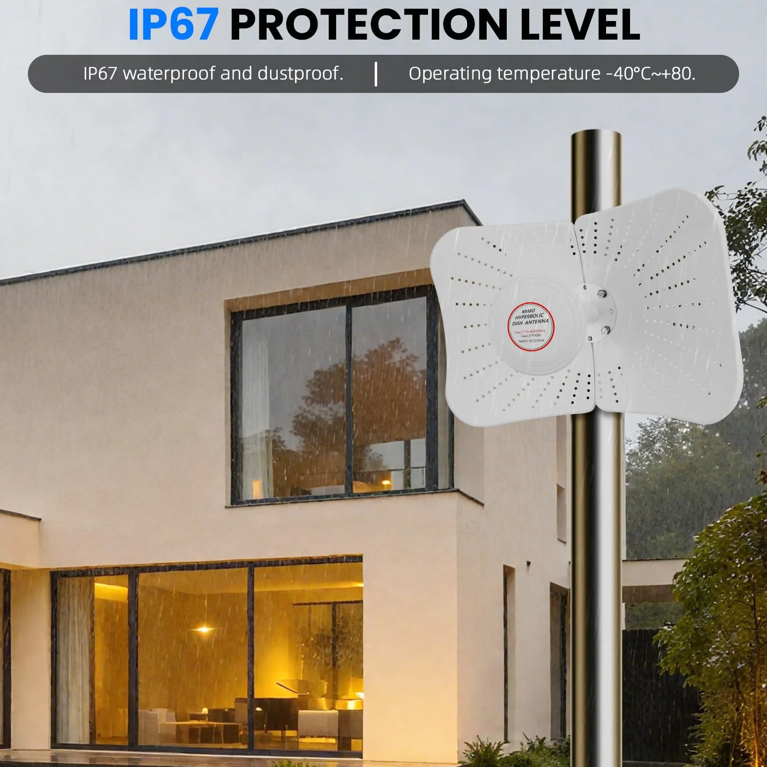 Antena zewnętrzna 4G LTE 5G, antena kierunkowa MIMO, 600-6000 MHz do 22 dB, 2 x 10 m, wzmocnienie kompatybilne z routerem zewnętrznym 2 x TS9