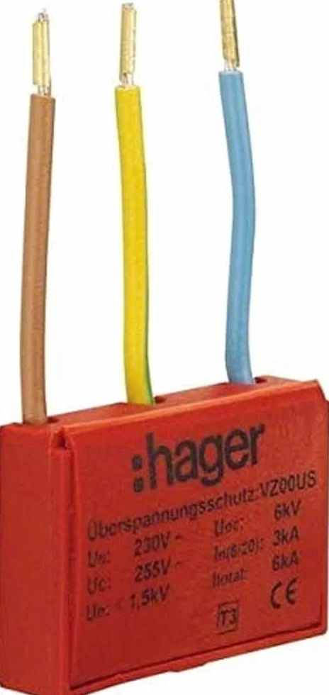 Hager Moduł ochrony przed przepięciem VZ00US Typ3 akcesoria do małych rozdzielaczy 3250616668447