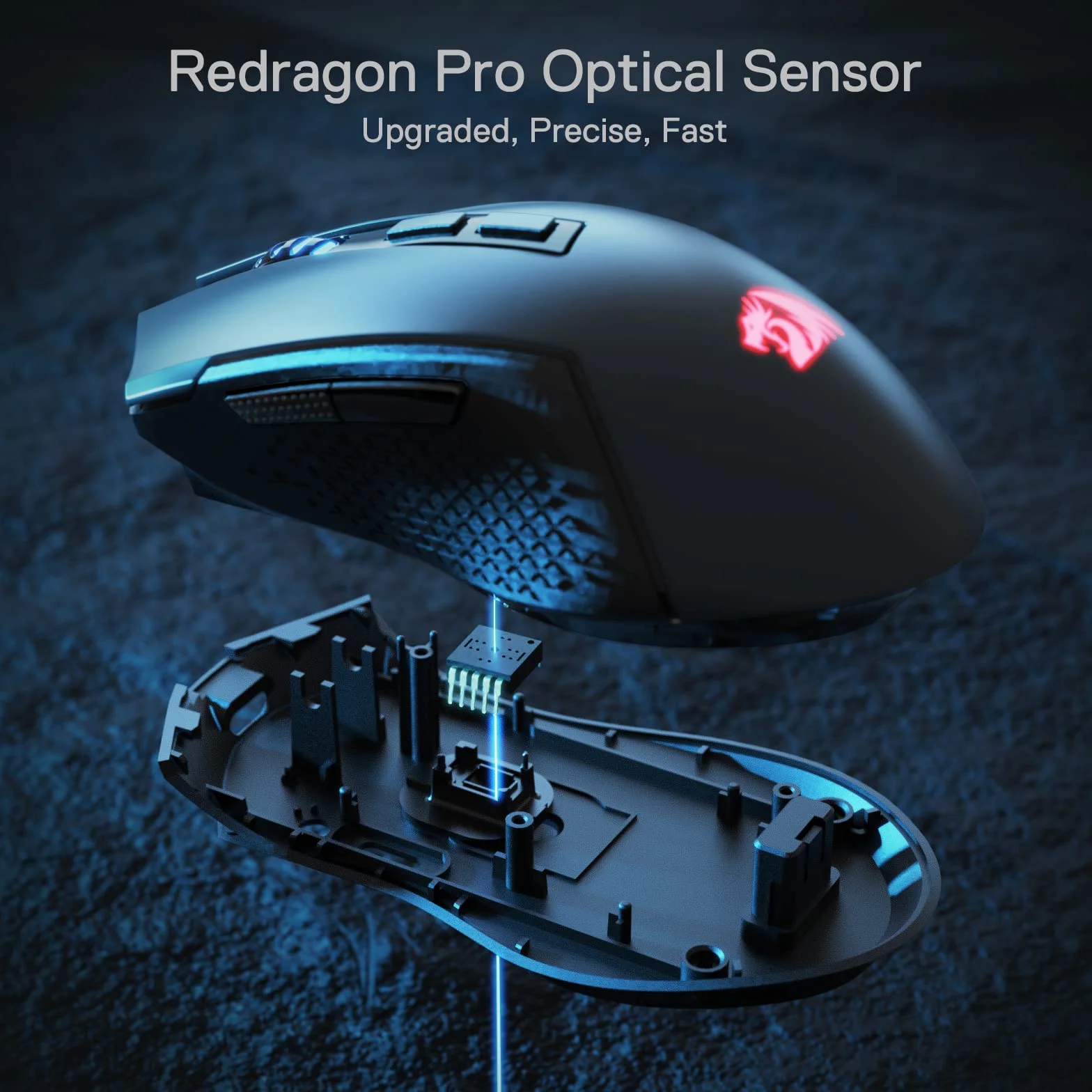 Redragon M693 Bezprzewodowa mysz do gier 8000 DPI z 3 trybami łączenia, Bluetooth i bezprzewodowa, 2,4 G, 7 przycisków makro, trwała moc i podświetlenie RGB do komputerów PC/Mac/komputera