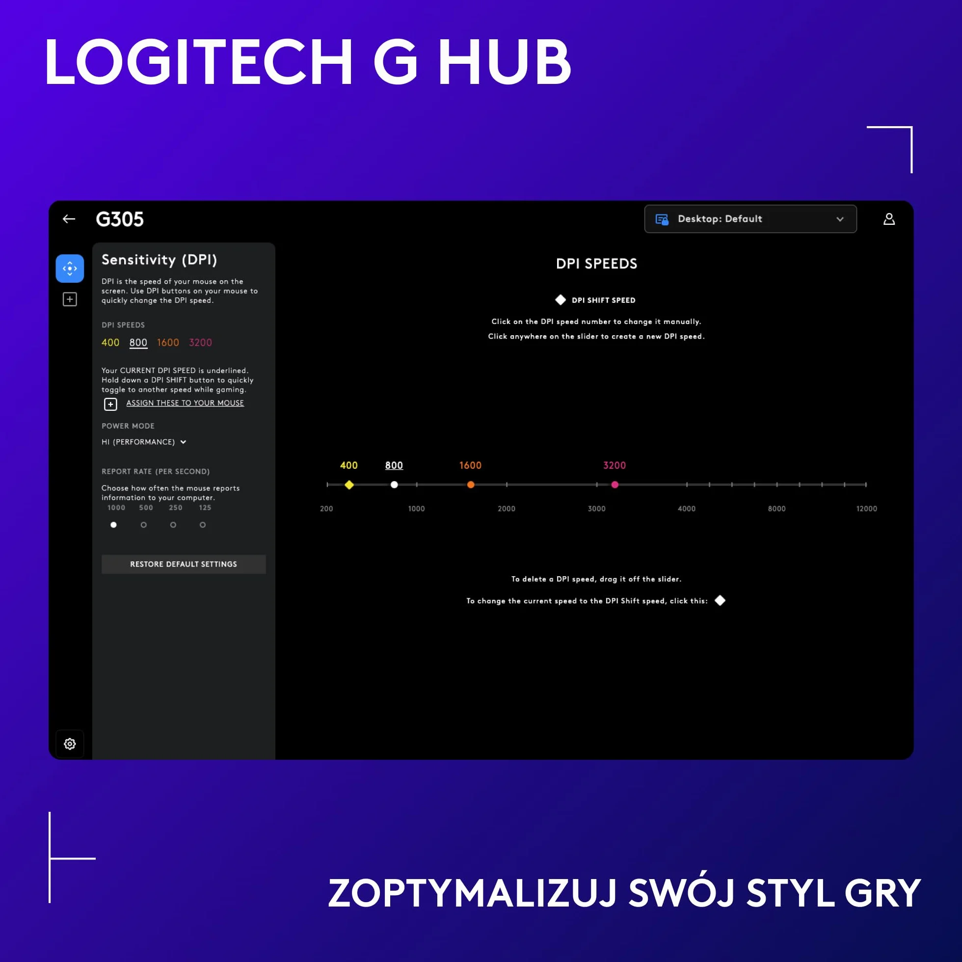 Logitech G G305 LIGHTSPEED, bezprzewodowa mysz do gier, czujnik HERO 12K, 12 000 DPI, lekka, 6 programowalnych przycisków, żywotność baterii 250 h, pamięć wbudowana, PC/Mac - Biały
