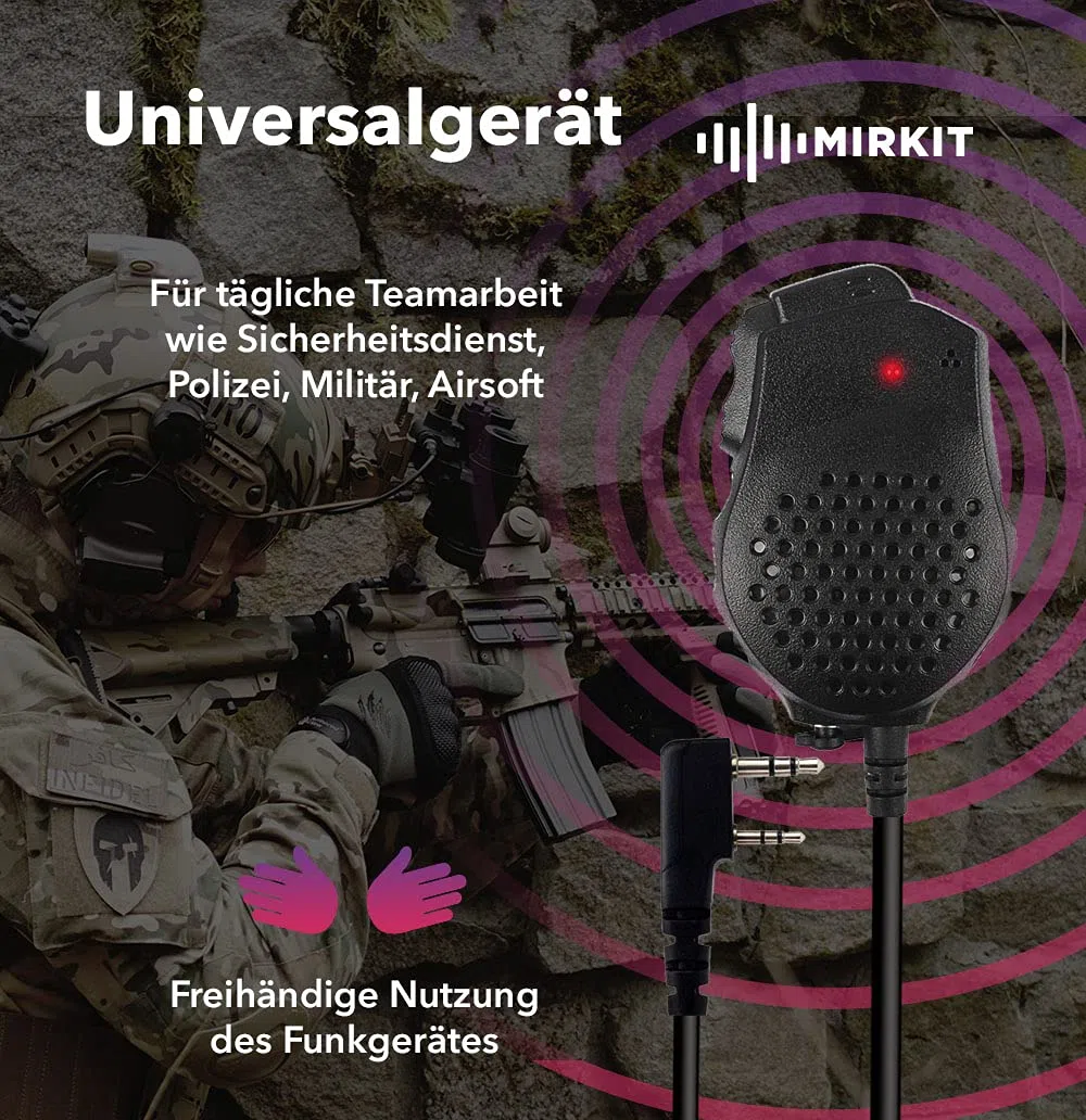 Mirkit Głośnik mikrofon Dual PTT do UV-82