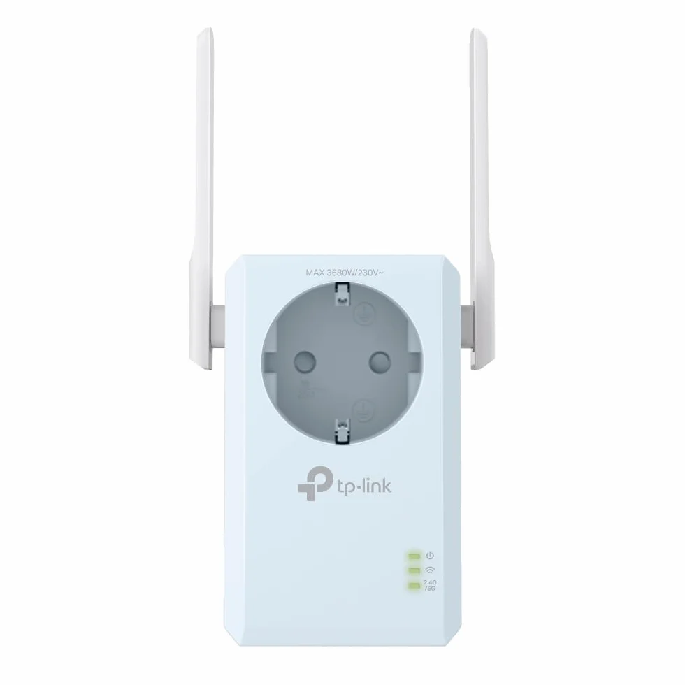 TP-Link RE365 | Wzmacniacz sygnału Wi-Fi AC1200 z przelotowym gniazdem elektrycznym | Dwupasmowy | Prędkość do 1200 Mb/s | Zintegrowane gniazdo zasilania | Inteligentny wskaźnik sygnału
