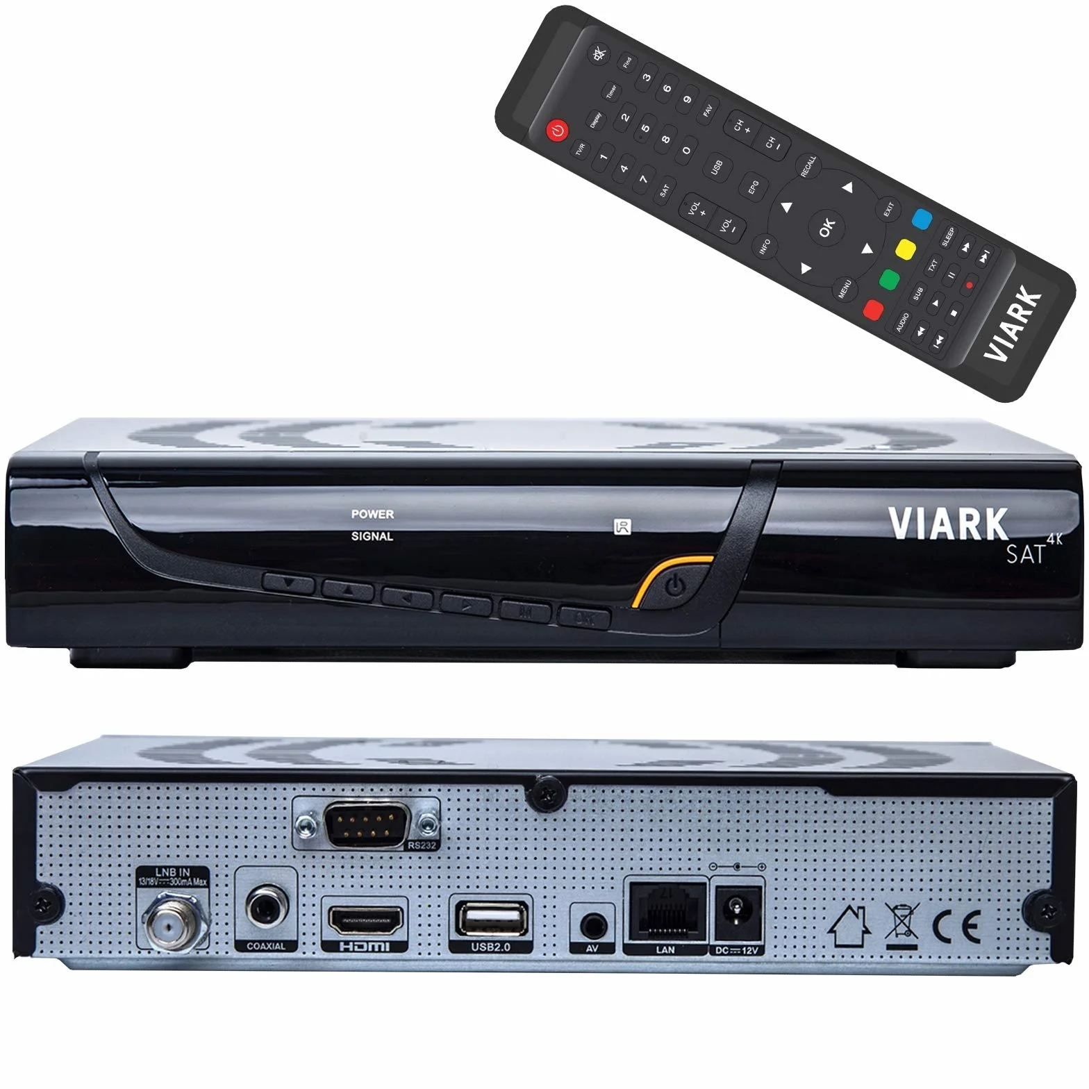 Viark SAT 4K – Tuner Satelitrany 4K UHD DVB-S2X wielostrumieniowy H.265 4000MIPS 1.0 GHz 60fps 10 Bit 3D, wyposażony w LAN, Wi-Fi USB Antena and Czytnik kart CA