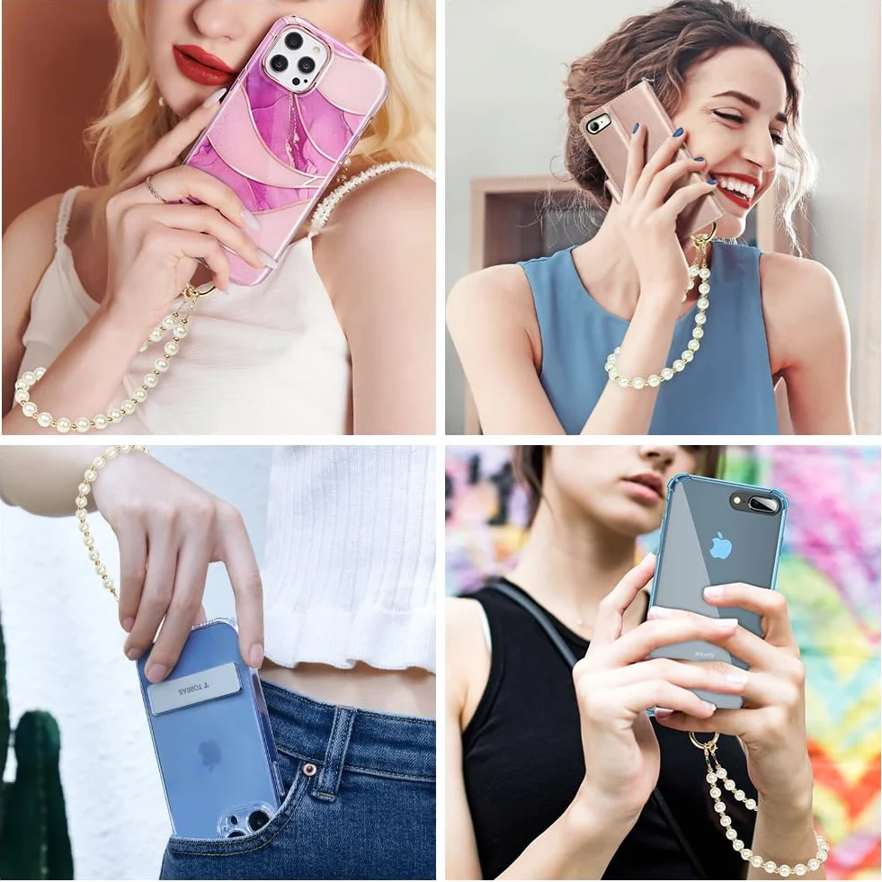 Krótki łańcuszek na telefon komórkowy, z koralikami, ochrona przed zgubieniem, zawieszka do telefonu komórkowego, bransoletka, smycz na klucze, pasek na rękę, uniwersalny charms do smartfona