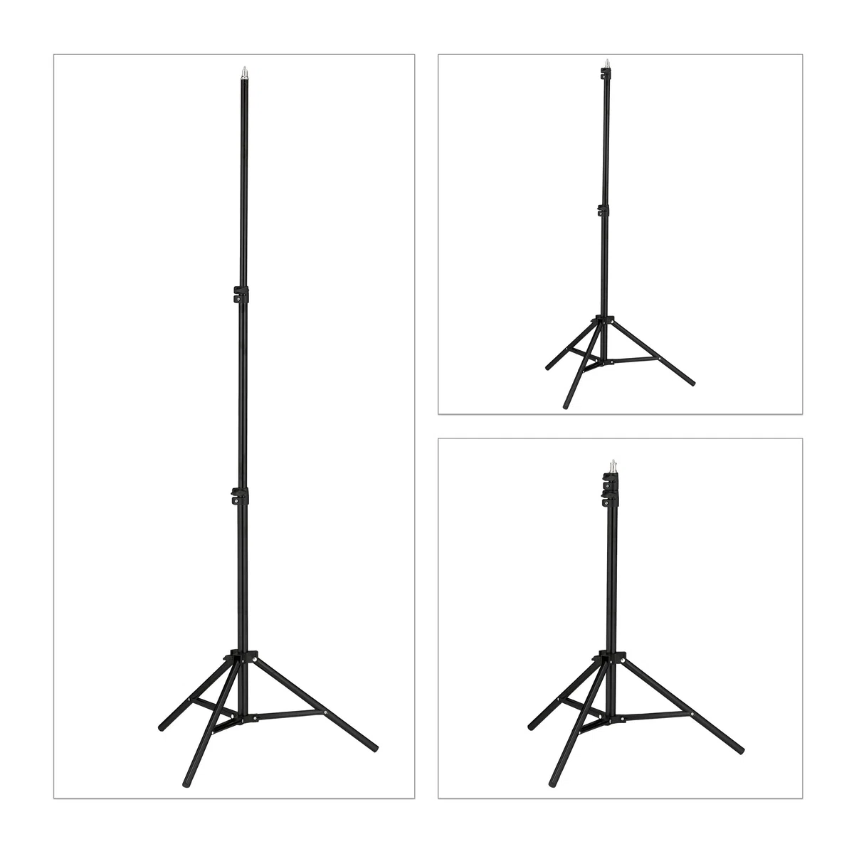 Relaxdays lampa pierścieniowa ze statywem 10 cali, ściemniana, do makijażu, fotografii, wideo, oświetlenie pierścieniowe, telefon, kolor biały/czarny