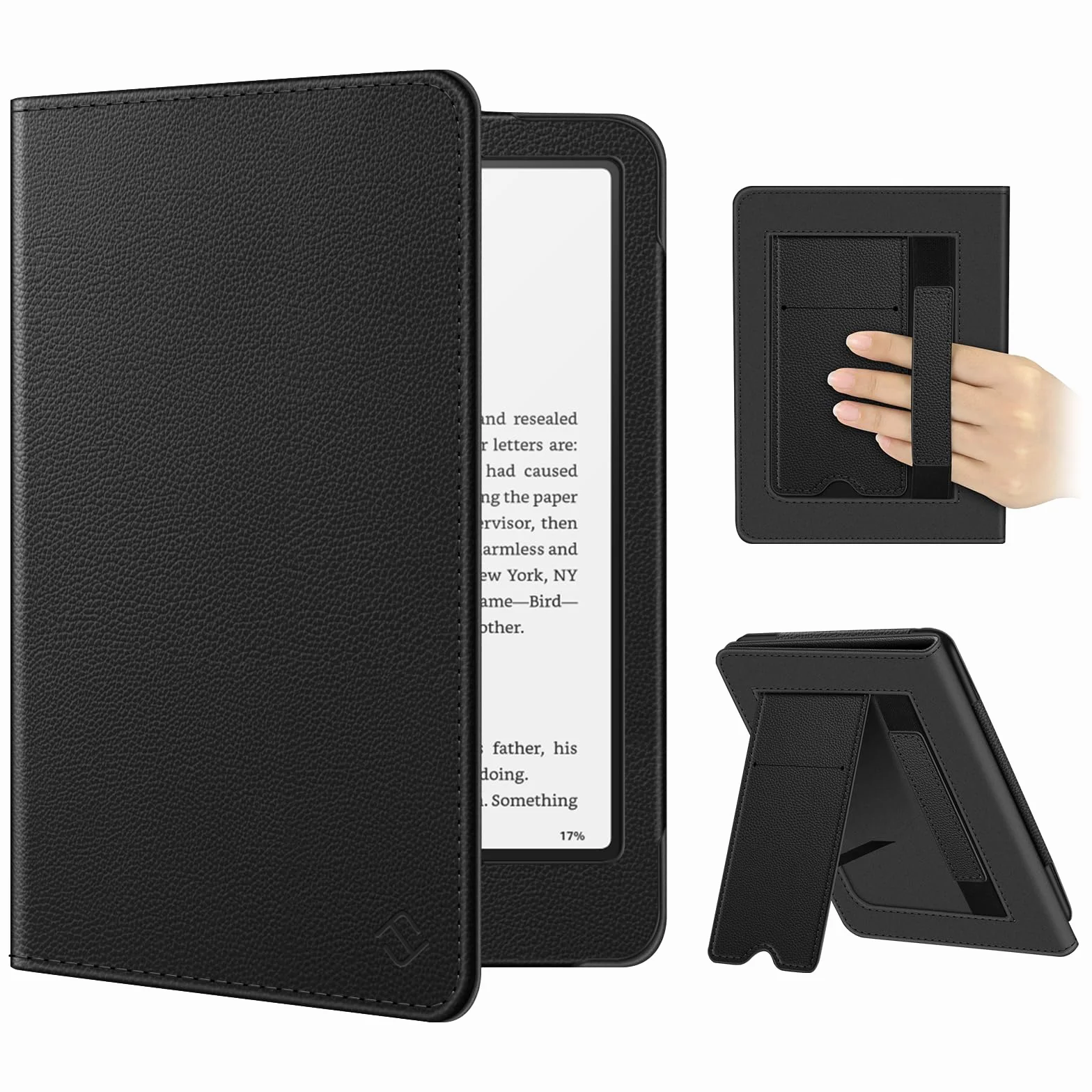 Fintie Etui kompatybilny z 7" Kindle Paperwhite (12. Generacja，2024) i Kindle Colorsoft Signature Edition (1. Generacja), Etui z Paskiem na Rękę i Automatycznego Uśpienia/Wybudzenia, Czarny