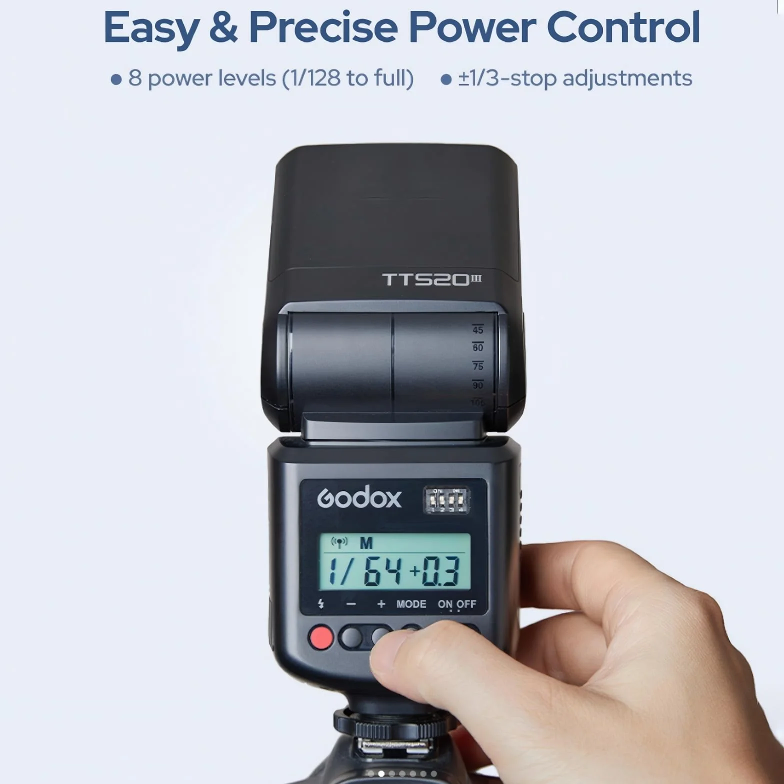 Godox TT520III TT520 III lampa błyskowa Speedlite, aktualizacja GODOX TT520II TT520 II, GN33 8 poziomów mocy, tryb S1/S2, recykling 1,8S, do aparatów ze standardową stopką środkową