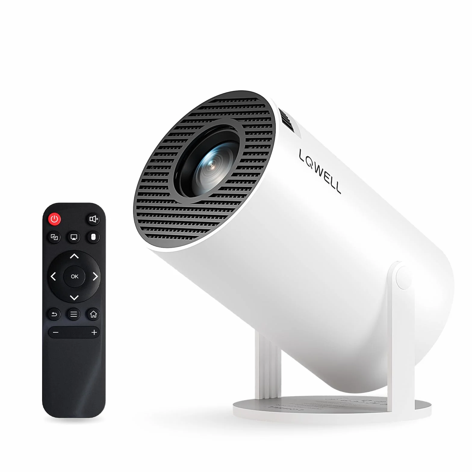 LQWELL® Projektor mini, obsługuje WiFi 5G, BT5.0 z systemem Android OS 11.0, automatyczna korekcja trapezu, kąt 220 stopni, wyświetlacz 130 cali do telefonów/PC/Lap/Stick, 4K kina domowego, HDMI