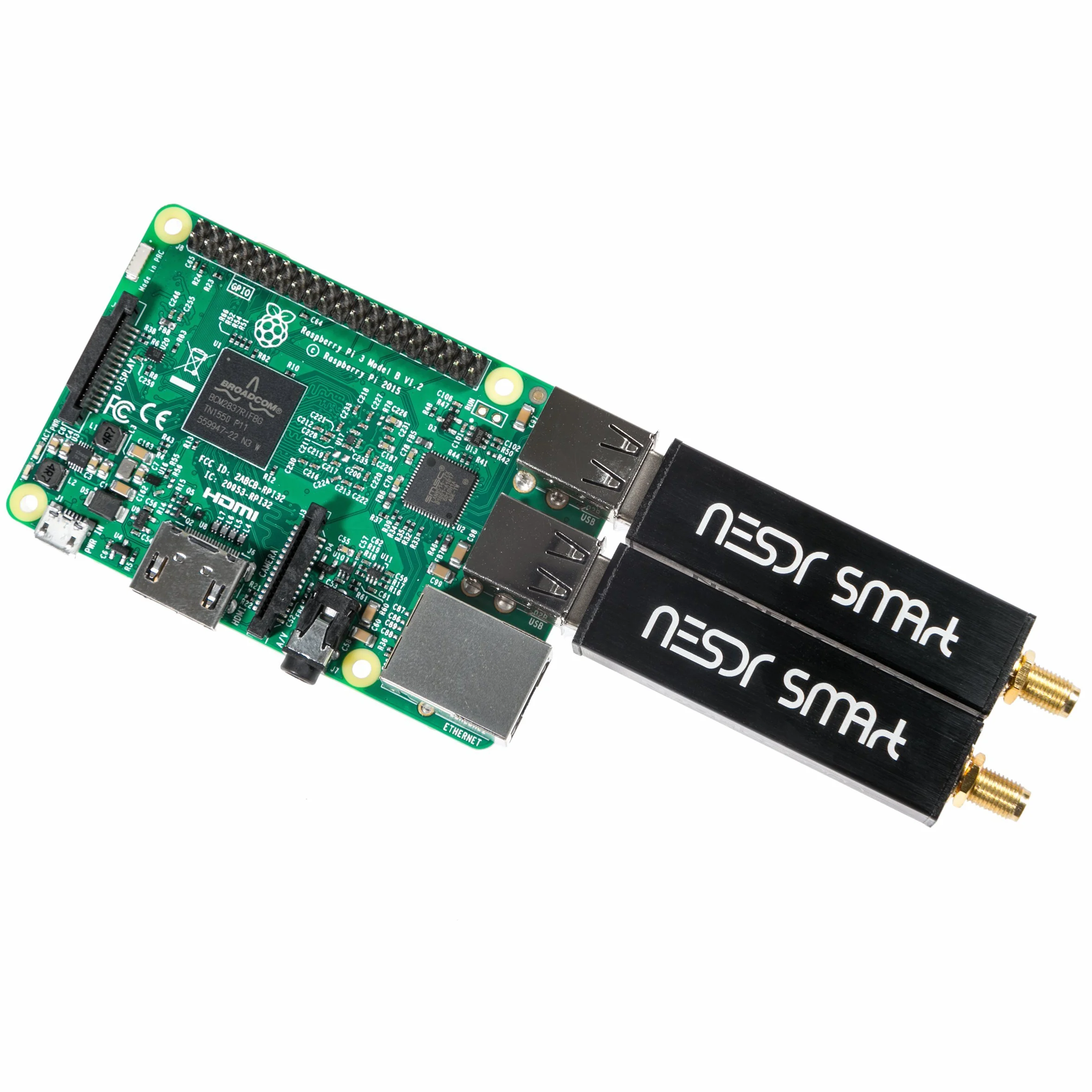 Zestaw Nooelec RTL-SDR v5 — Radio Definiowane Programowo NESDR SMArt HF/VHF/UHF (100 kHz–1,75 GHz). Premium RTLSDR z 0,5PPM TCXO, SMA, Aluminiową Obudową i 3 Antenami. Radia RTL2832U i R820T2