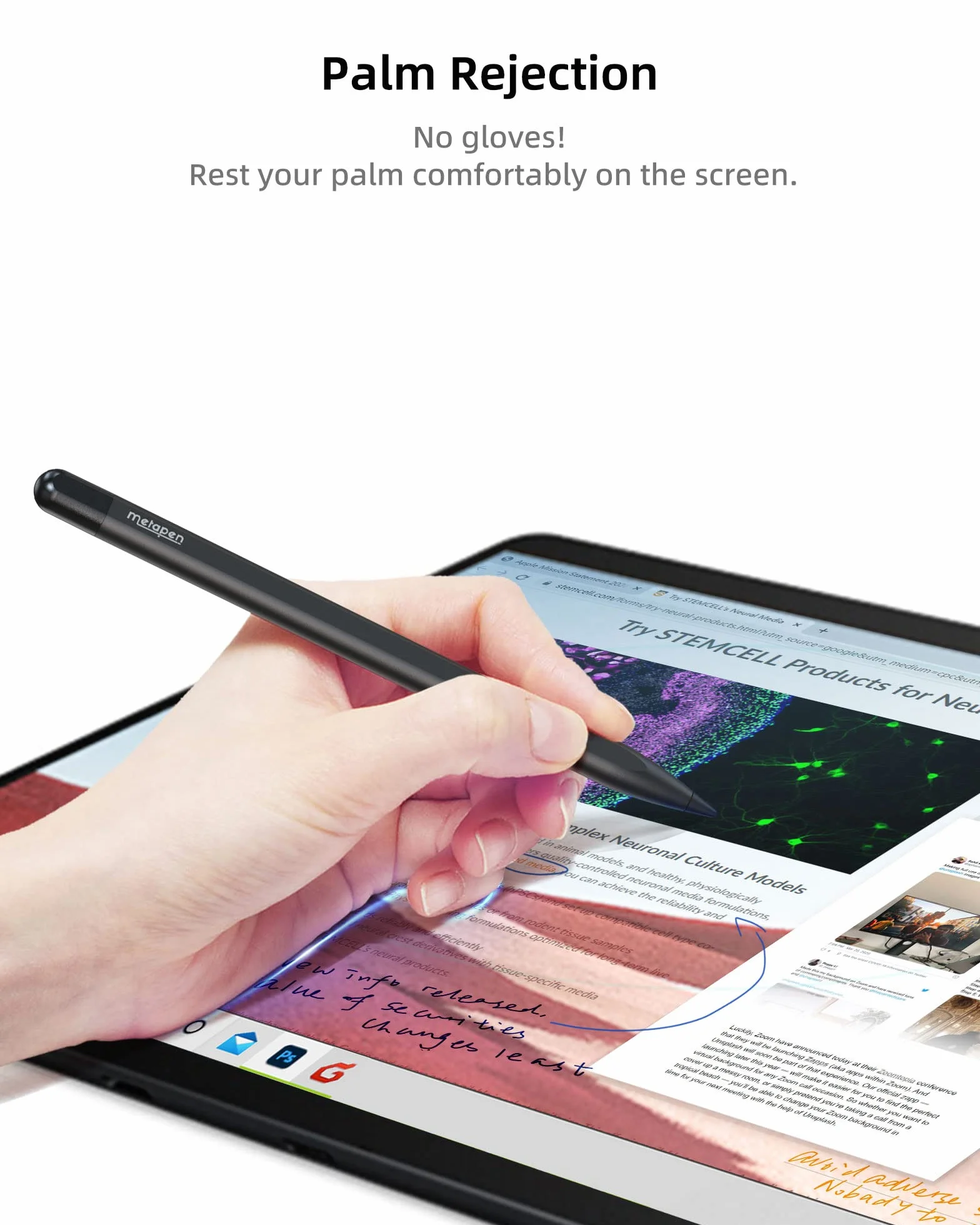 Metapen Stylus M1 do Microsoft Surface, 2-w-1 Przycisk i Szybkie Ładowanie na 300 h Pracy oraz Odrzucanie Dłoni – Rysik do Surface Pro X/9/8/7/6/5/4/3/Go 3/Studio 2/Book 3/Duo 2, ASUS VivoBook Flip