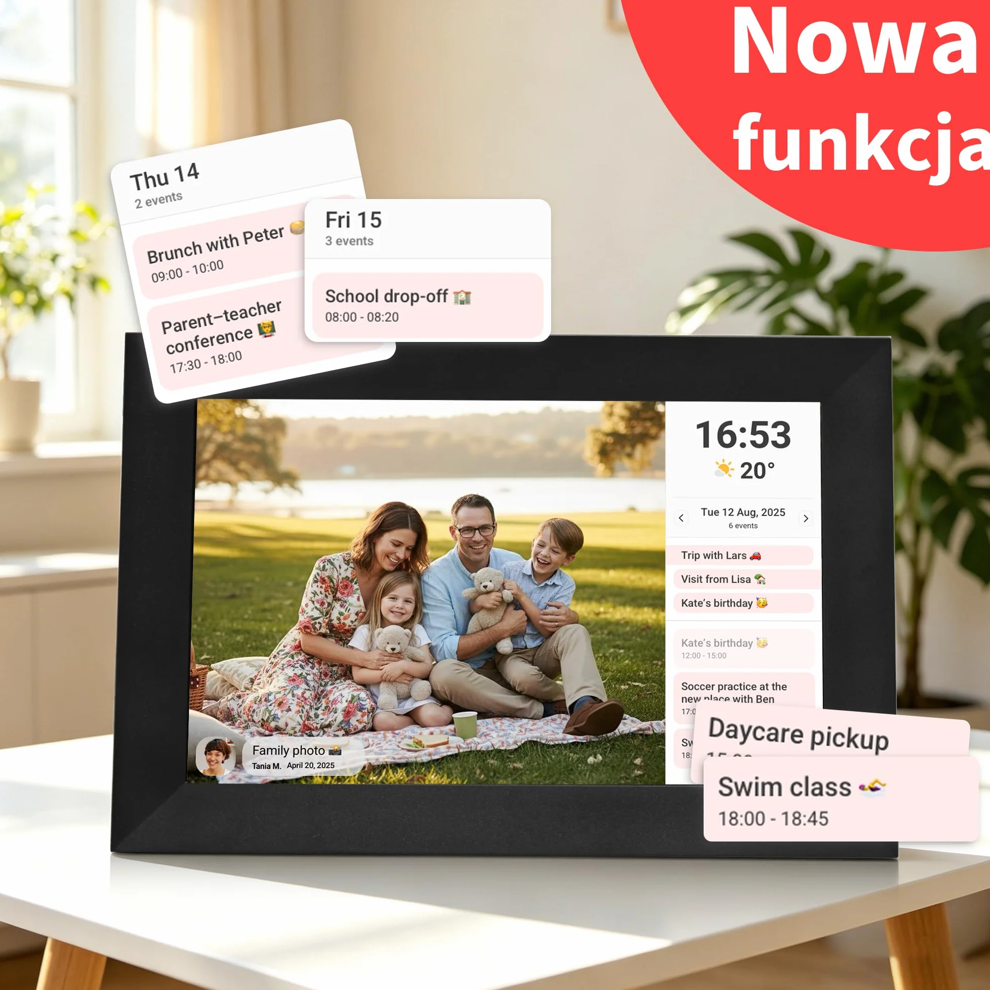Veidoo Frameo 10,1 cala 32GB WiFi cyfrowa ramka na zdjęcia HD IPS 1280x800