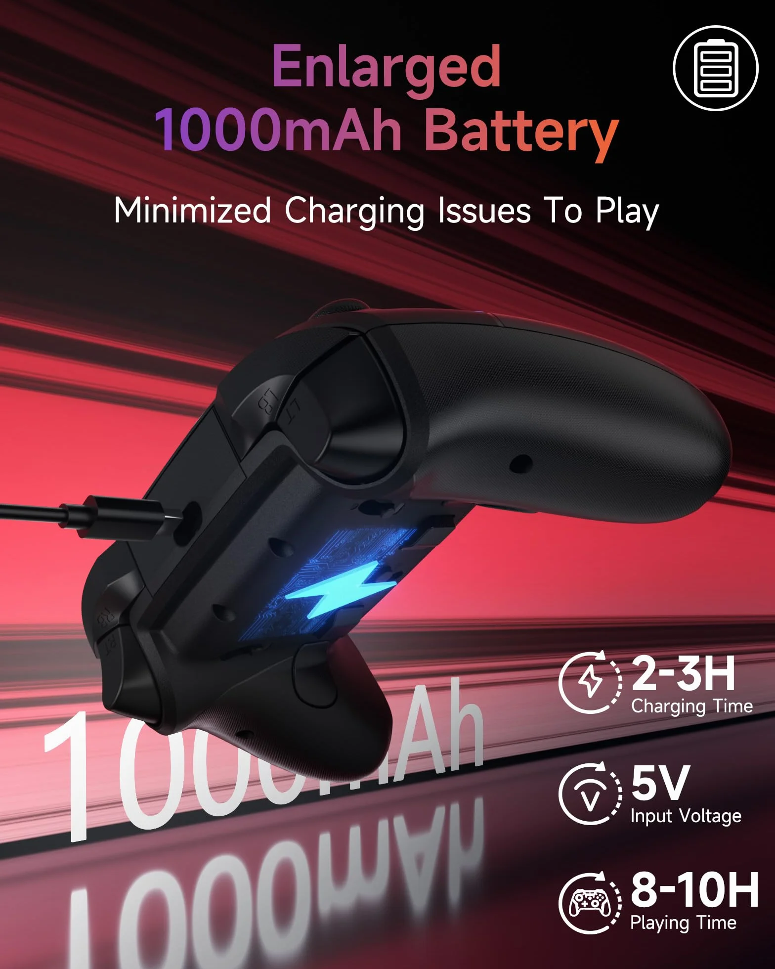EasySMX X20 bezprzewodowy kontroler PC z RGB, Trigger Hall 2 w 1, zdejmowany joystick hall, mechaniczne przyciski - akumulator 1000 mAh, kompatybilny z komputerem / przełącznikiem/telefonem komórkowym