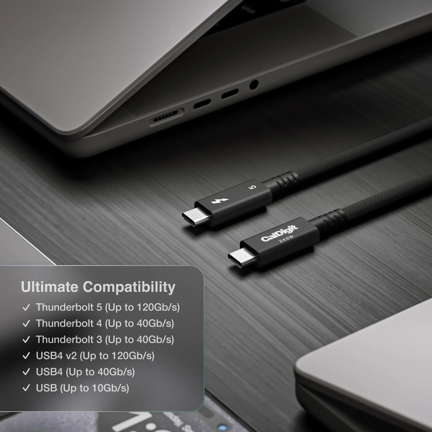 CalDigit Thunderbolt 5 (USB-C) kabel Pro (pleciony 1,0 m)