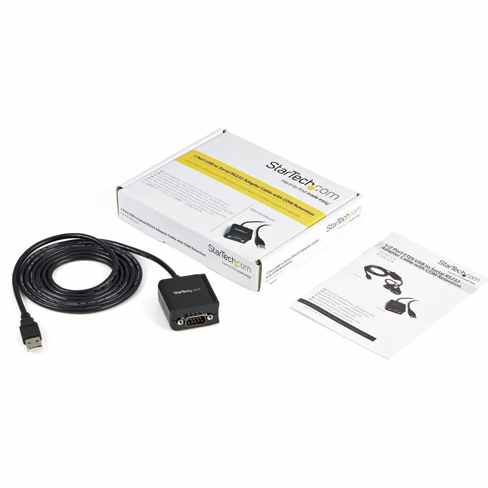 StarTech.com Adapter USB na RS232 DB9 1 port FTDI USB UART czarny