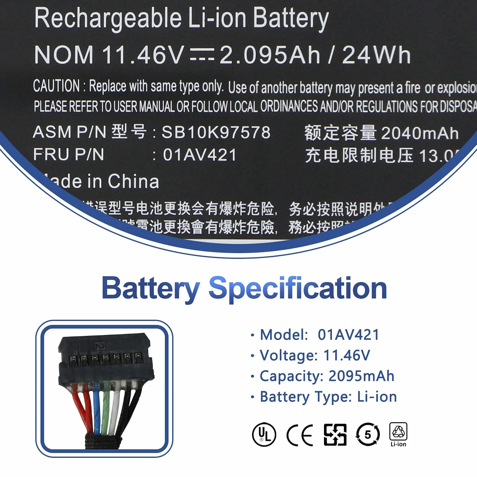 ANTIEE 24Wh 01AV421 SB10K97578 Bateria do Lenovo ThinkPad A475 A485 T470 T480 TP25 Series 01AV489 01AV420 SB10K97577 01AV419 SB10K97576 11.4 6 V 2095 mAh