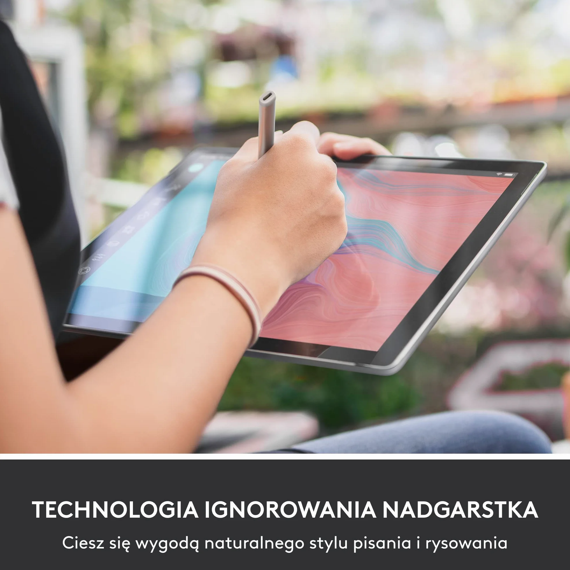 Logitech Crayon, cyfrowy rysik do iPada (z portami USB-C) wykonany w technologii Apple Pencil, doskonała precyzja bez opóźnień oraz dynamiczna, inteligentna końcówka + szybkie ładowanie USB-C - Srebro
