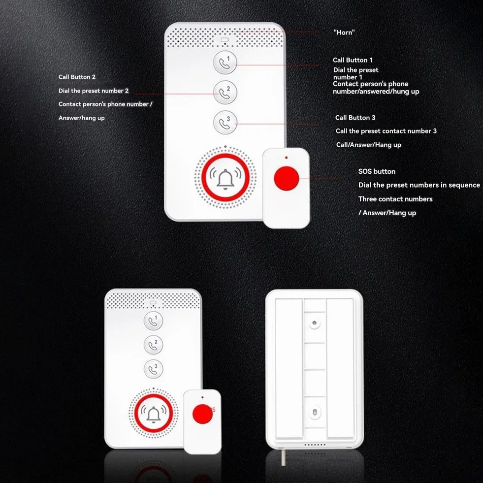 4G SIM SOS alarm alarmowy przycisk napadowy 4G SOS przycisk połączenia alarmowego GSM telefon głosowy dla seniorów starszych dzieci cierpienie pomoc strona