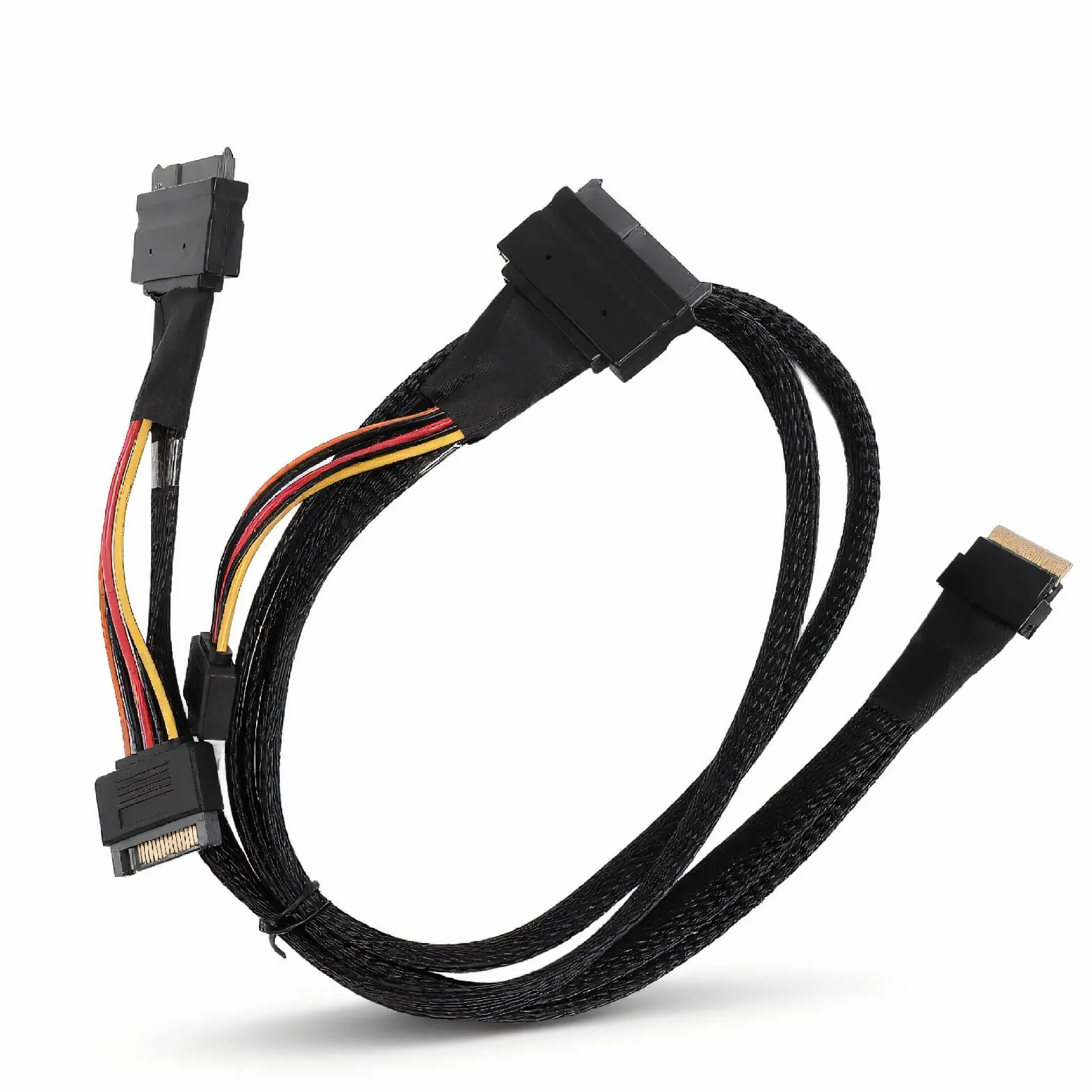 SFF-8654 8I na 2xSFF-8639 NVME U.2, kabel adaptera NVMe, 24 Gb/s 80 cm cienki do kabla adaptera karty SAS do płyty głównej SSD, długość 31,50 cala