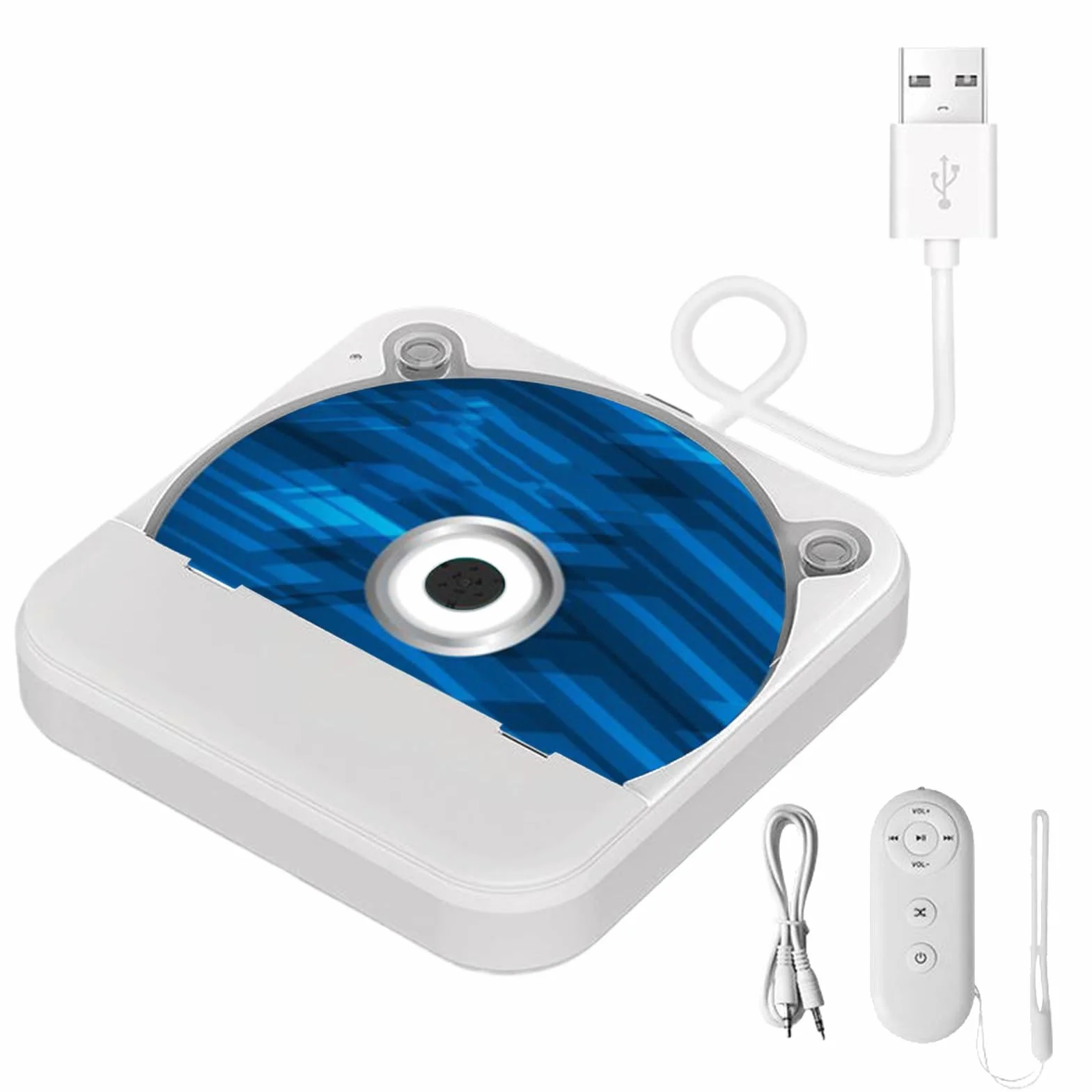 samochodowy odtwarzacz CD z portem USB/AUX, zewnętrzny, uniwersalny odtwarzacz CD z pilotem zdalnego sterowania, do samochodów osobowych, ciężarowych, laptopów, komputerów, telewizorów, napędu