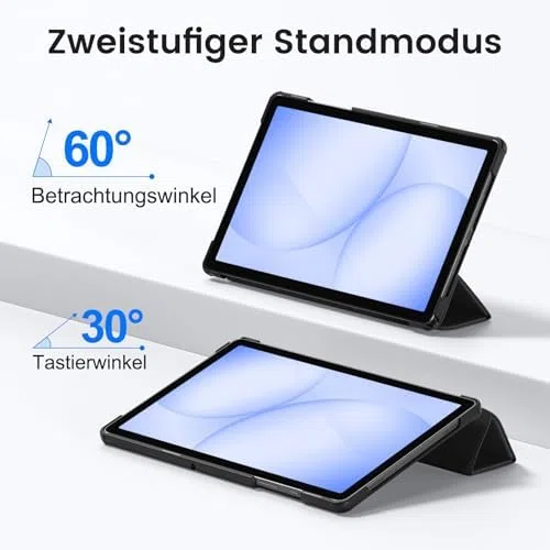 Vobafe etui na Samsung Galaxy Tab A11+ A9+ 11 cali (2025/2023), cienka lekka twarda ochronna okładka z podstawą dla Galaxy Tab A11 Plus A9 Plus, automatyczna funkcja snu/budzenia, Czarny