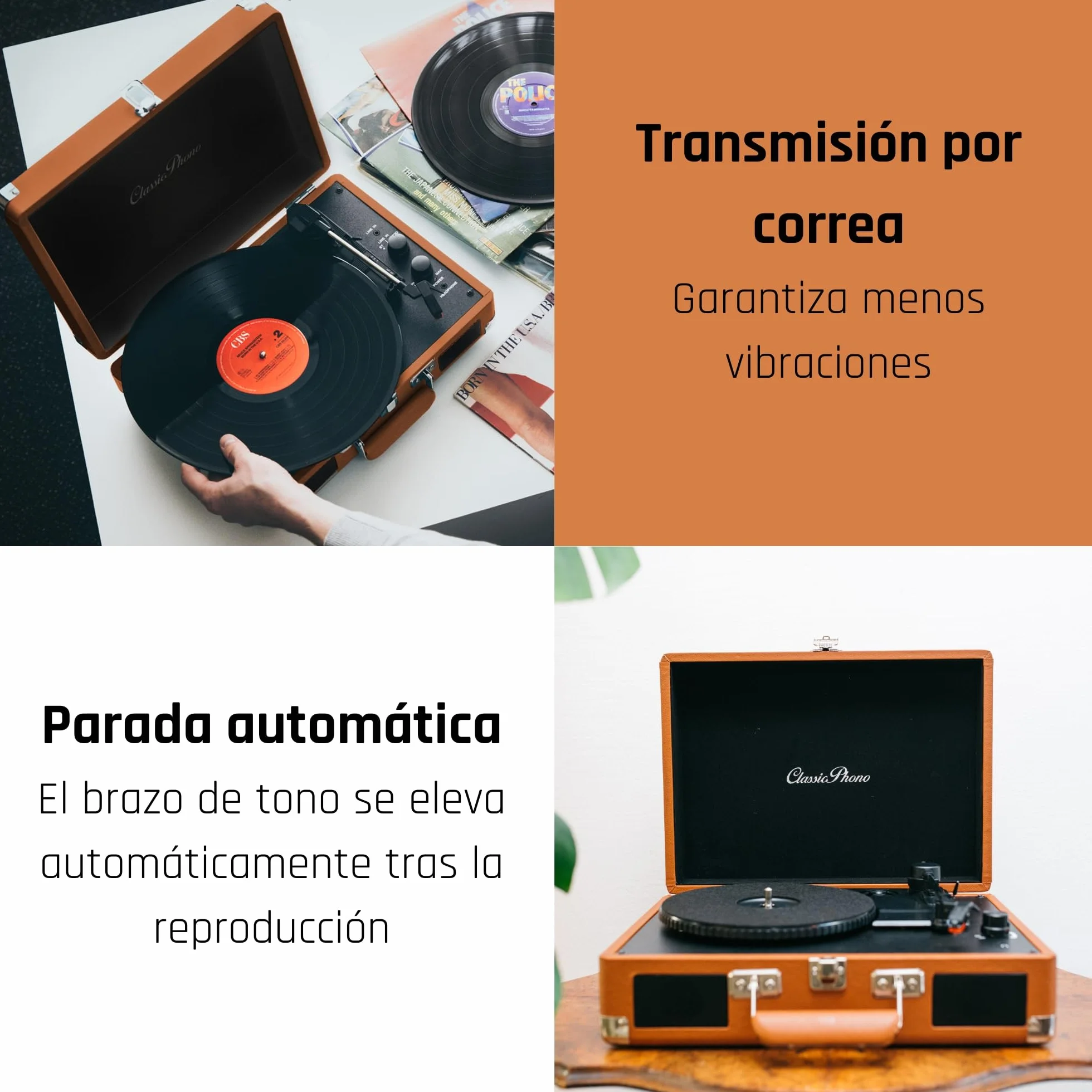 Giradischi Lenco (Tt-10 Wood) Con Amplificatore Integrato 10W X 2 Traz.A Cinghia