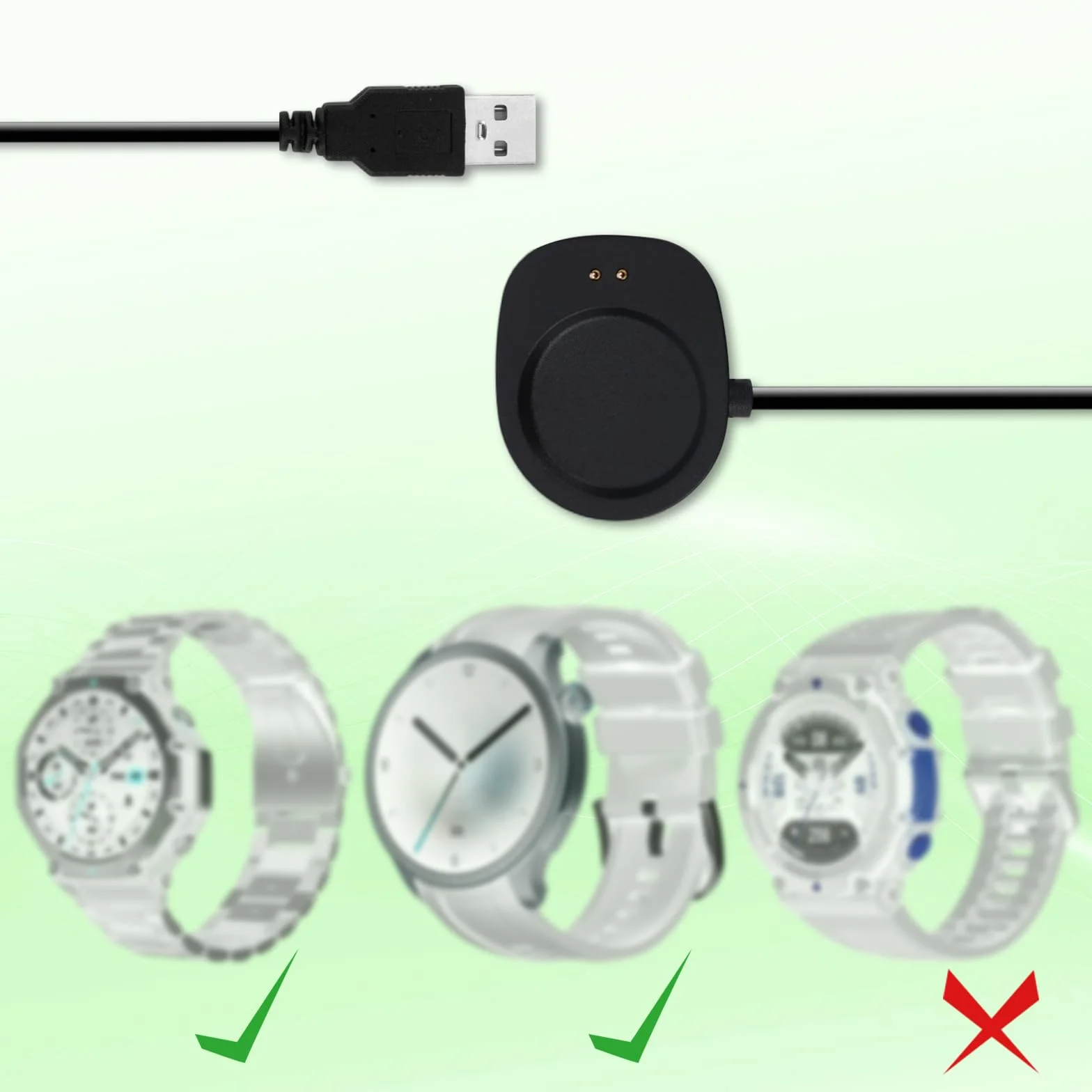 2szt Zapasowe Ładowarki do Amazfit T-Rex 3/Balance 2/Helio Strap/Balance, 102 cm Długości Zapasowy Magnetyczny Kabel Ładujący USB