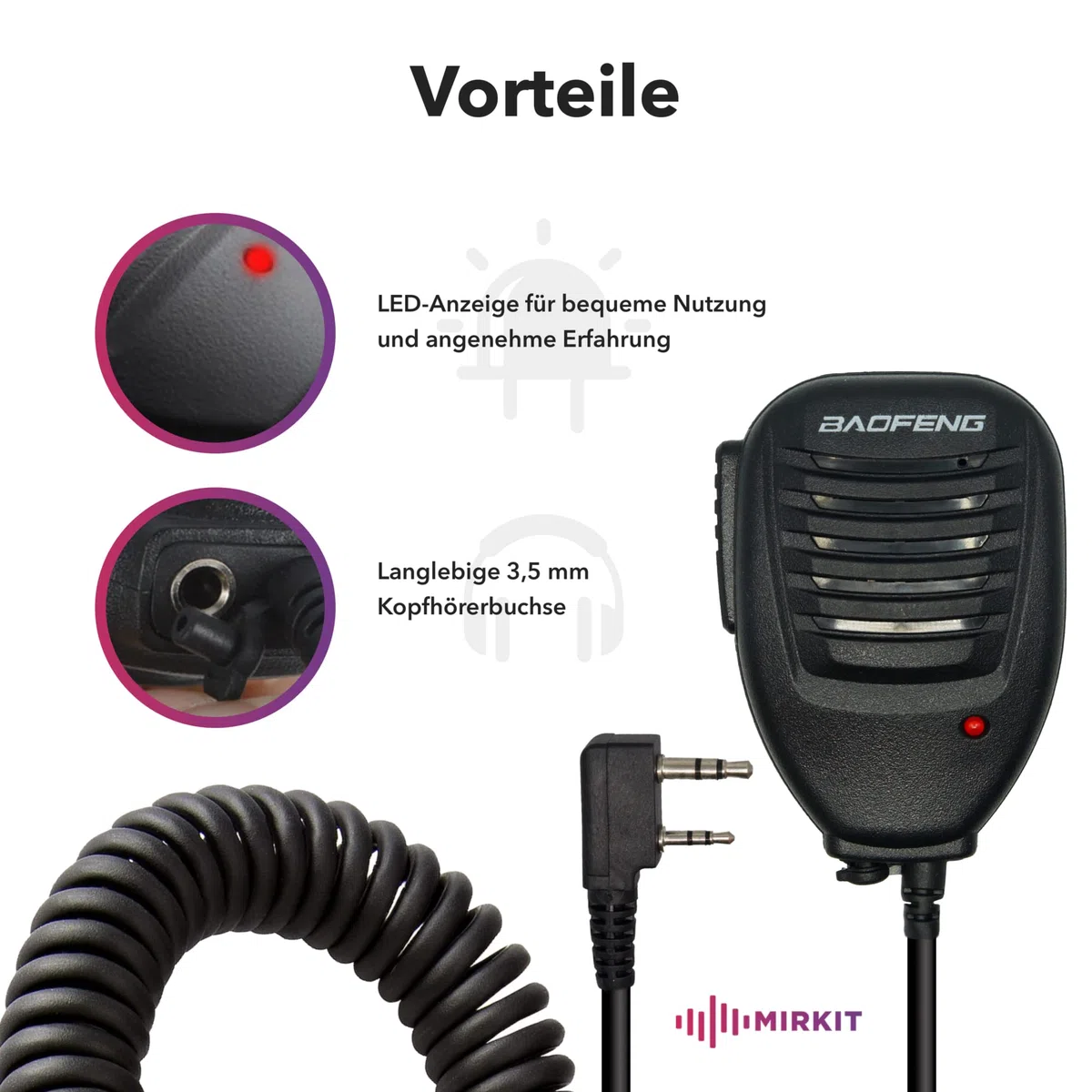 Mirkit Głośnik mikrofon do UV-mk5, UV-mk…