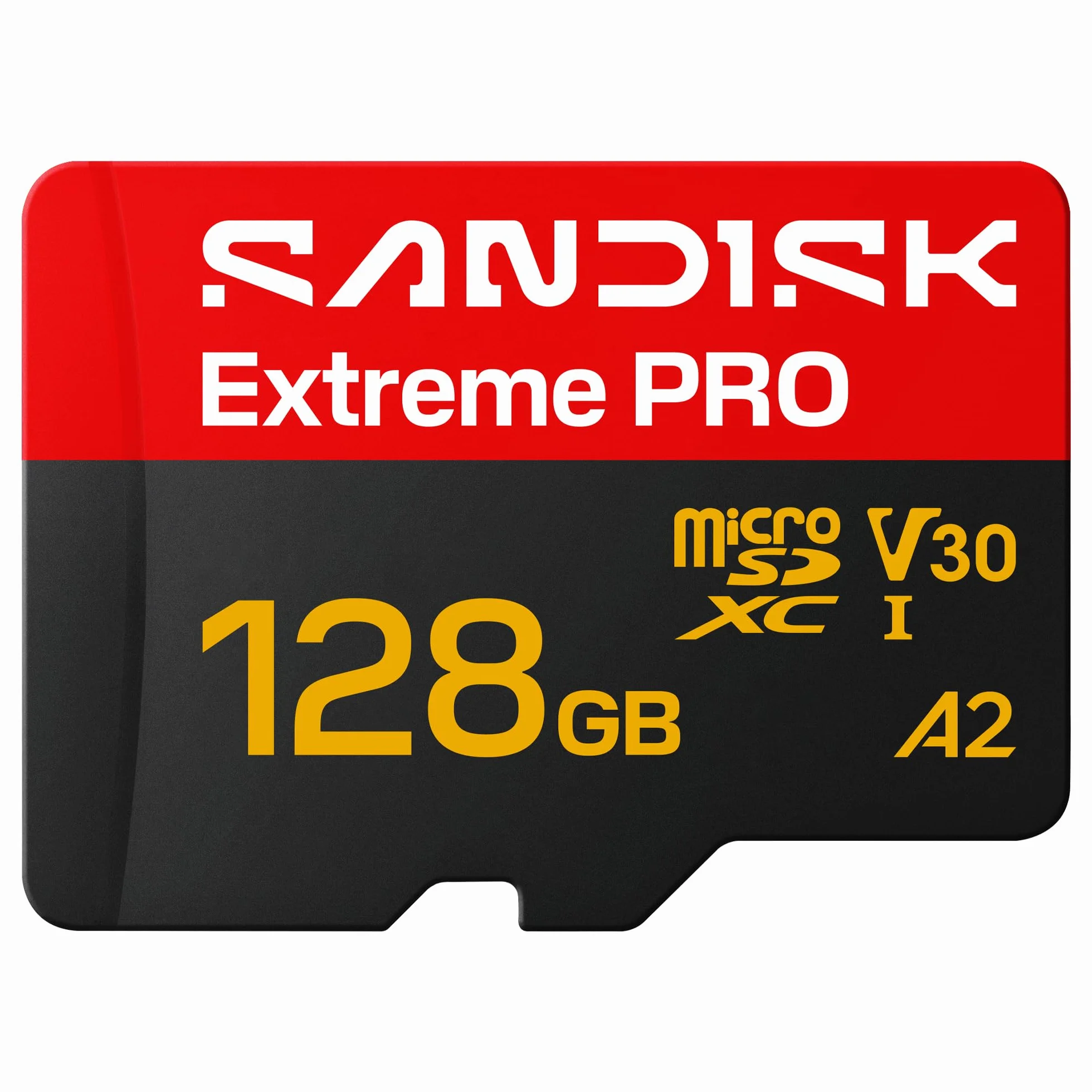 SANDISK Extreme PRO microSD Karta UHS-I + SD Adapter, 128 GB (prędkość odczytu do 250 MB/s i prędkość zapisu do 120MB/s, 5K, 3K, 4K UHD, C10, V30, U3, A2)