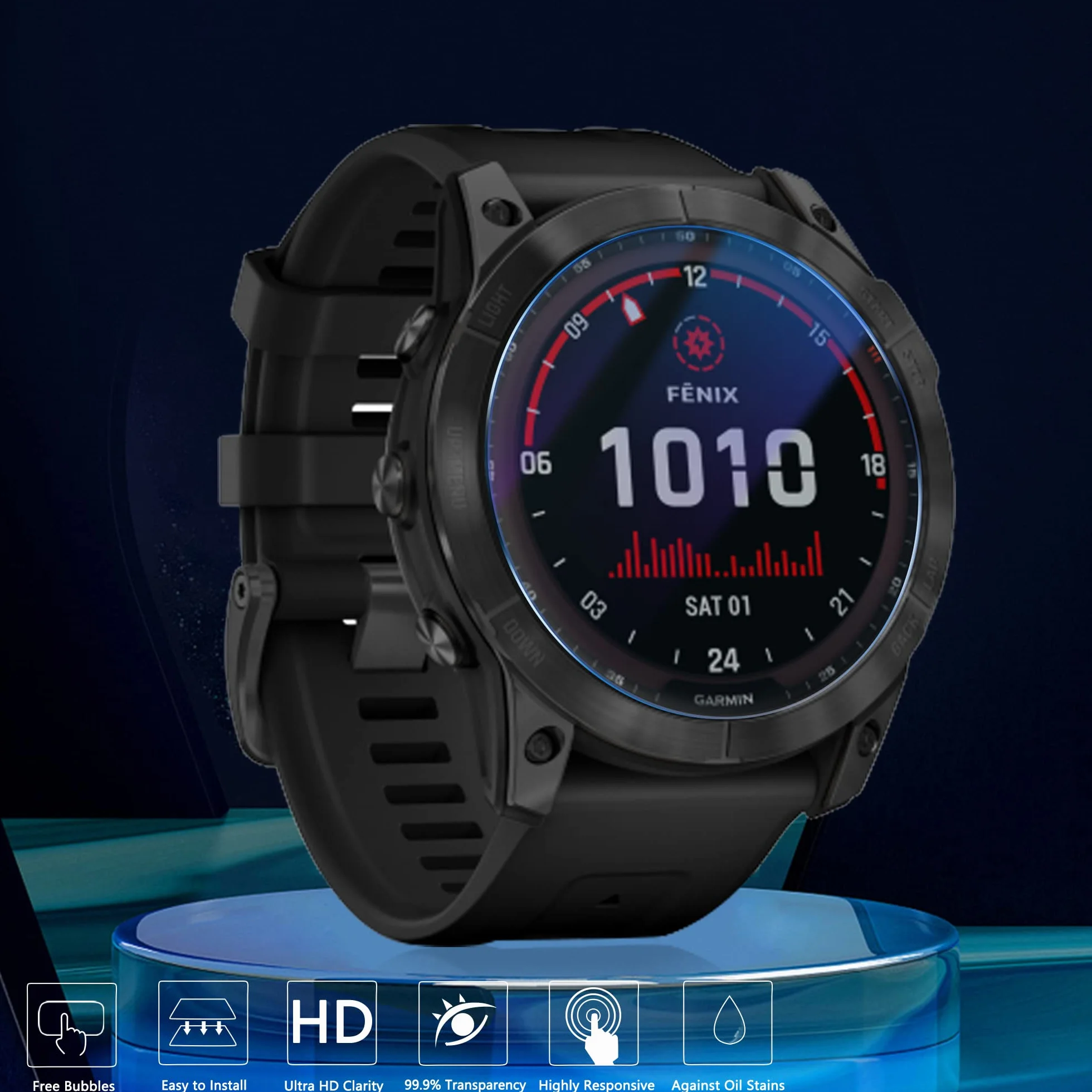 NEWZEROL 4 Sztuki Folii Ochronnych na Wyświetlacz Kompatybilne z Garmin Fenix 8 51mm Solar/8 pro AMOLED 51mm/Fenix 7X 51mm /7X Solar/Sapphire Solar [Bez pęcherzyków Powietrza] Wysokiej Rozdzielczości