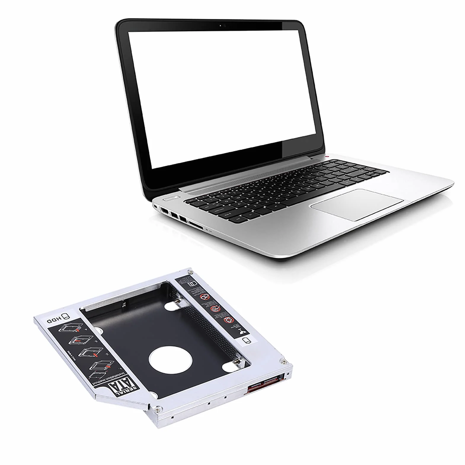 Wnęka na dysk twardy, stabilny, aluminiowy, trwały, pochłaniający hałas dysk twardy 12,7 mm do komputera do laptopa