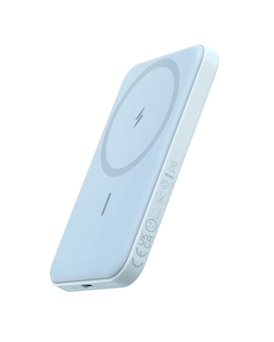 Anker 621 Magnetic Battery (MagGo), magnetyczny powerbank 5000 mAh z kablem USB-C, kompatybilny wyłącznie z iPhone 17/16/15/14/13/13 Pro/13 Pro Max (niebieski)